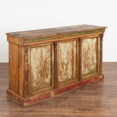 Rustic Original Painted Shop Counter Kitchen Island, Hungary circa 1880