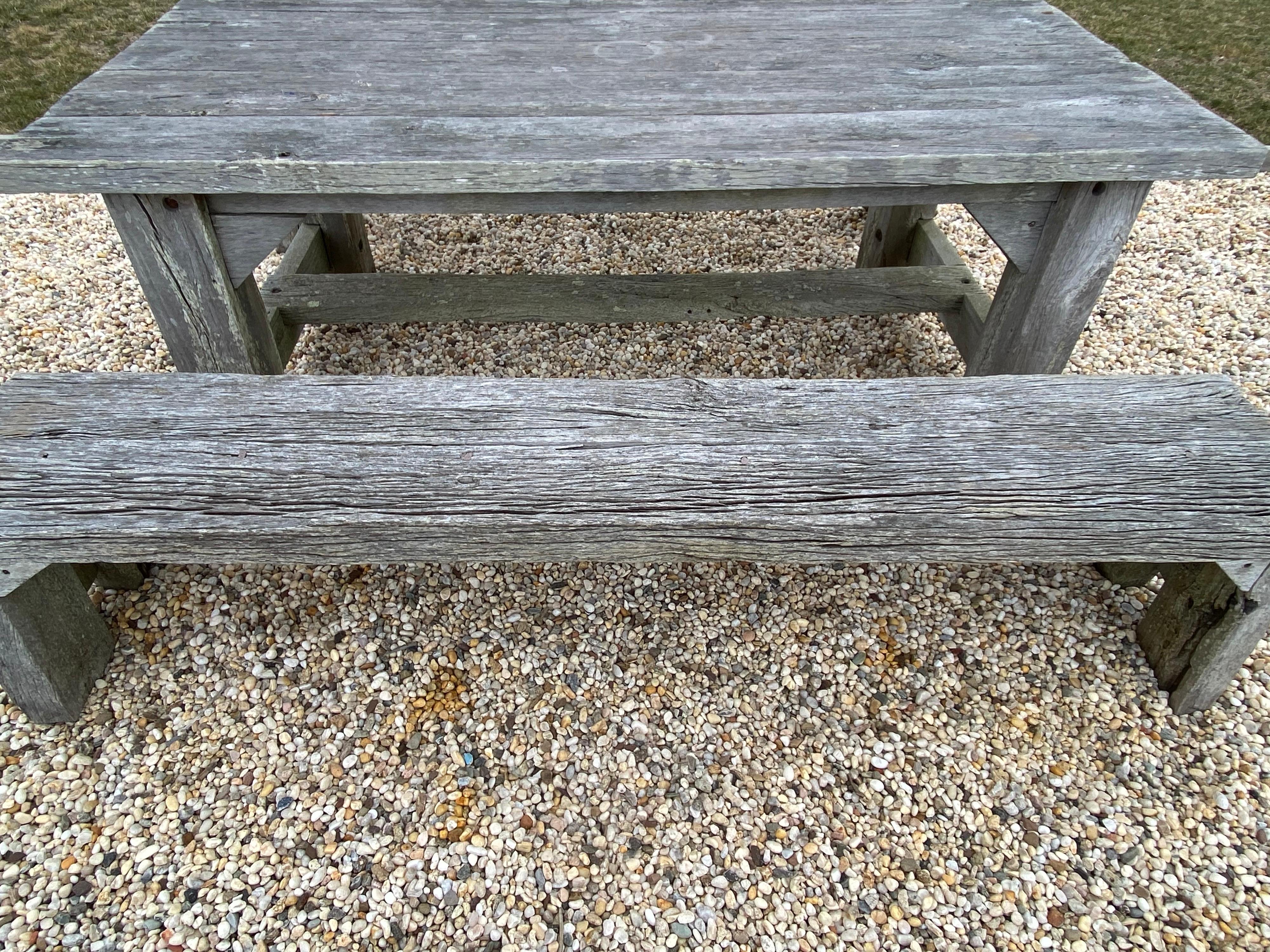 rustic picnic table