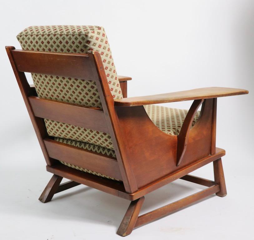 Rustic Paddle Arm Lounge Chair Attributed to Herman DeVries for Cushman 3