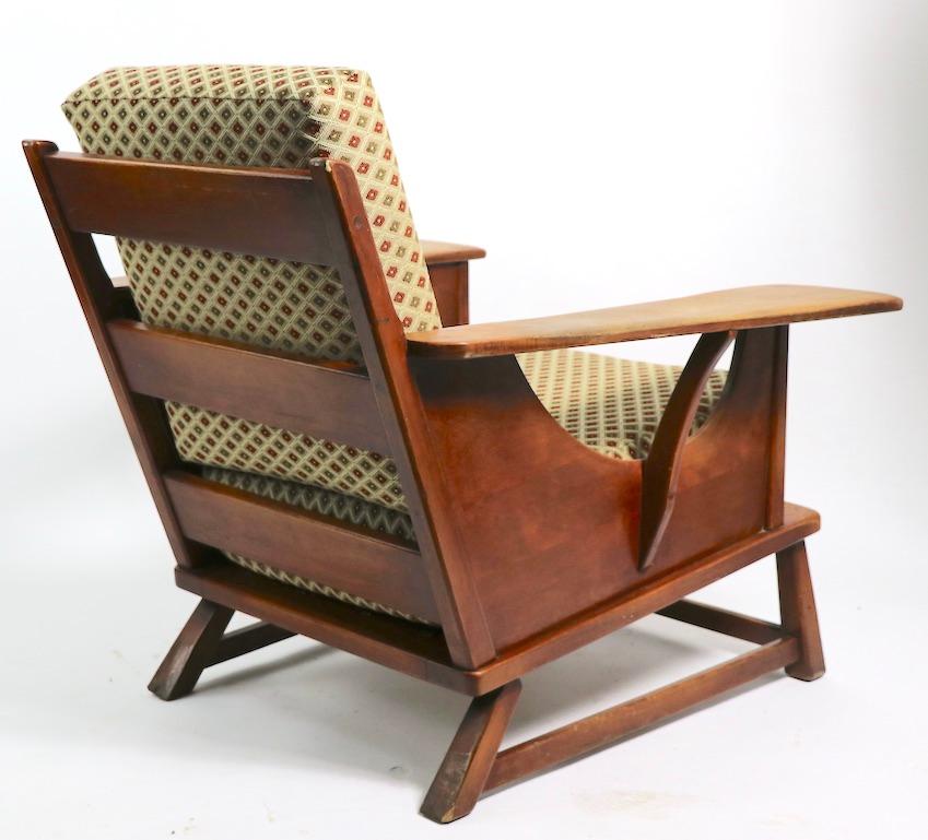 Rustic Paddle Arm Lounge Chair Attributed to Herman DeVries for Cushman 4
