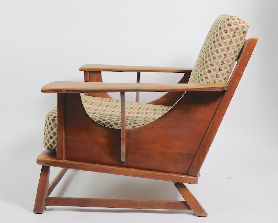 Rustic Paddle Arm Lounge Chair Attributed to Herman DeVries for Cushman 6
