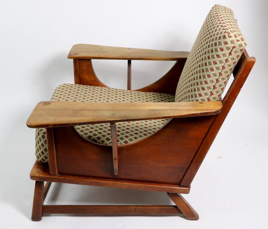 Rustic Paddle Arm Lounge Chair Attributed to Herman DeVries for Cushman 7
