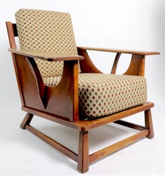 Rustic Paddle Arm Lounge Chair Attributed to Herman DeVries for Cushman