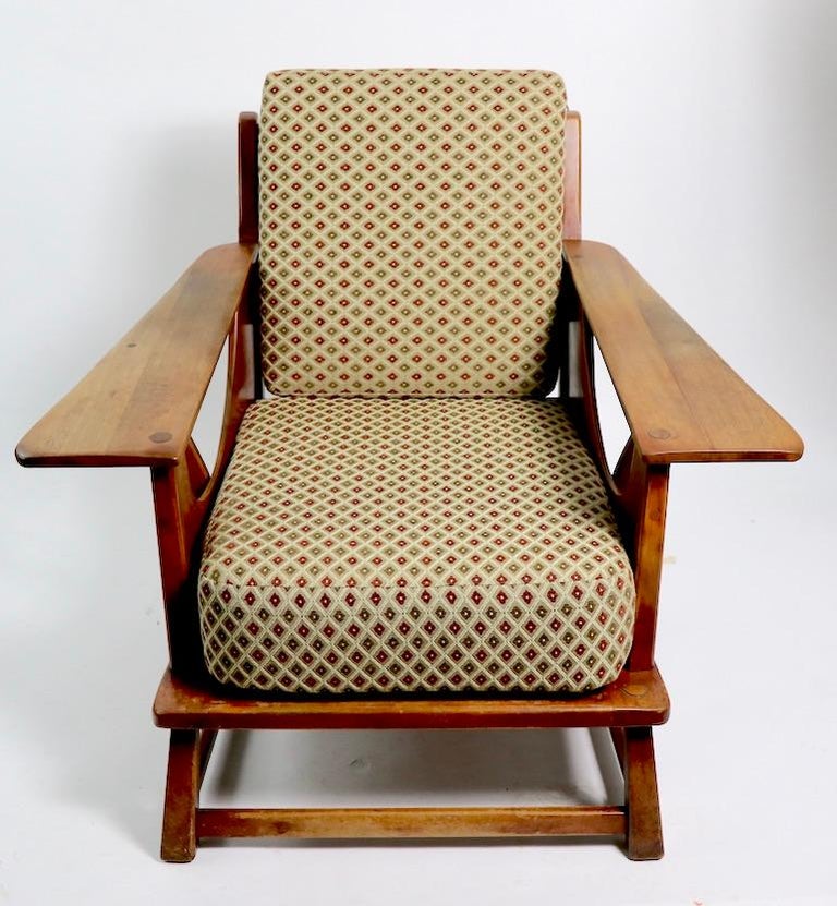 Rustic Paddle Arm Lounge Chair Attributed to Herman DeVries for Cushman