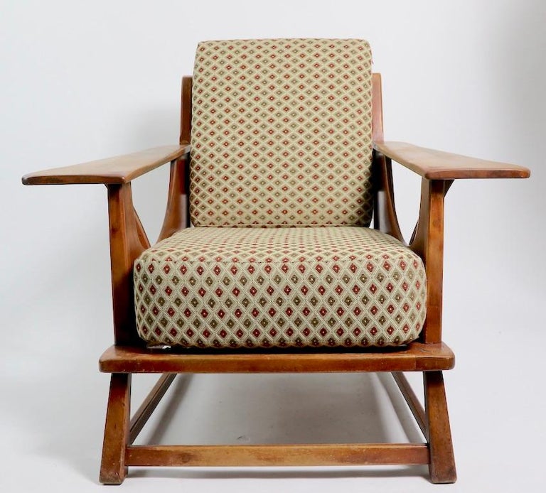 Rustic Paddle Arm Lounge Chair Attributed to Herman DeVries for Cushman