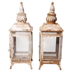 Rustic Pagoda Lanterns, a Pair