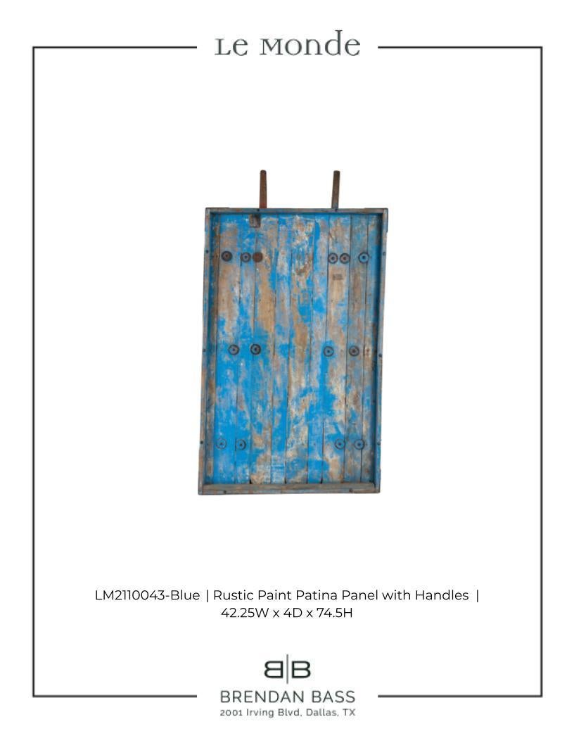 Rustic Paint Patina Wall Panel WITHOUT Handles  In Good Condition For Sale In Dallas, TX