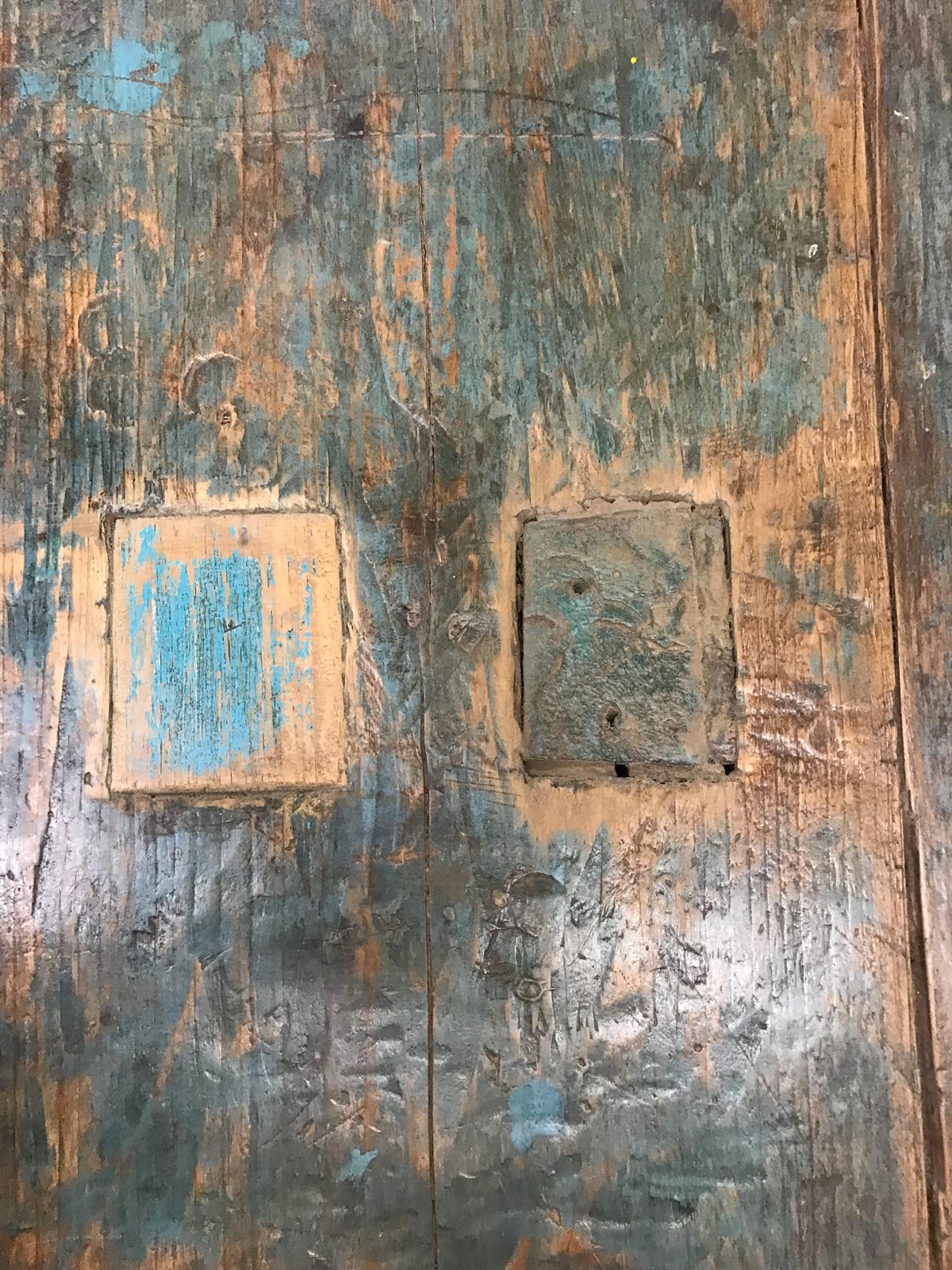 Bois Table de ferme ancienne peinte de style rustique en vente
