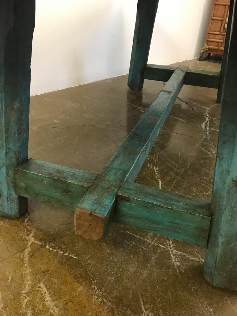 Painted Rustic Table Rustic Painted Antique Farm Table For Sale at 1stDibs