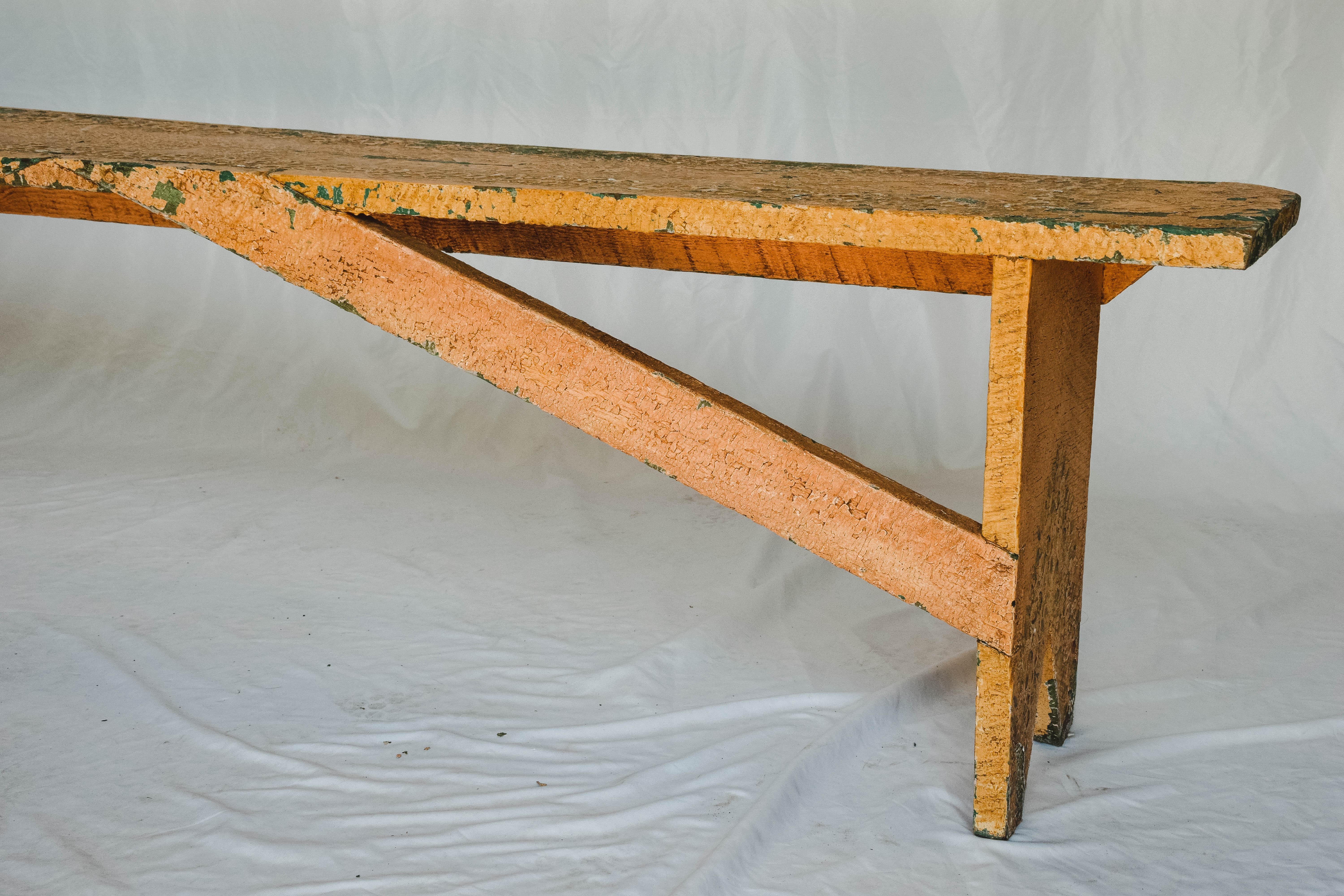 Rustic Painted Bench For Sale 1