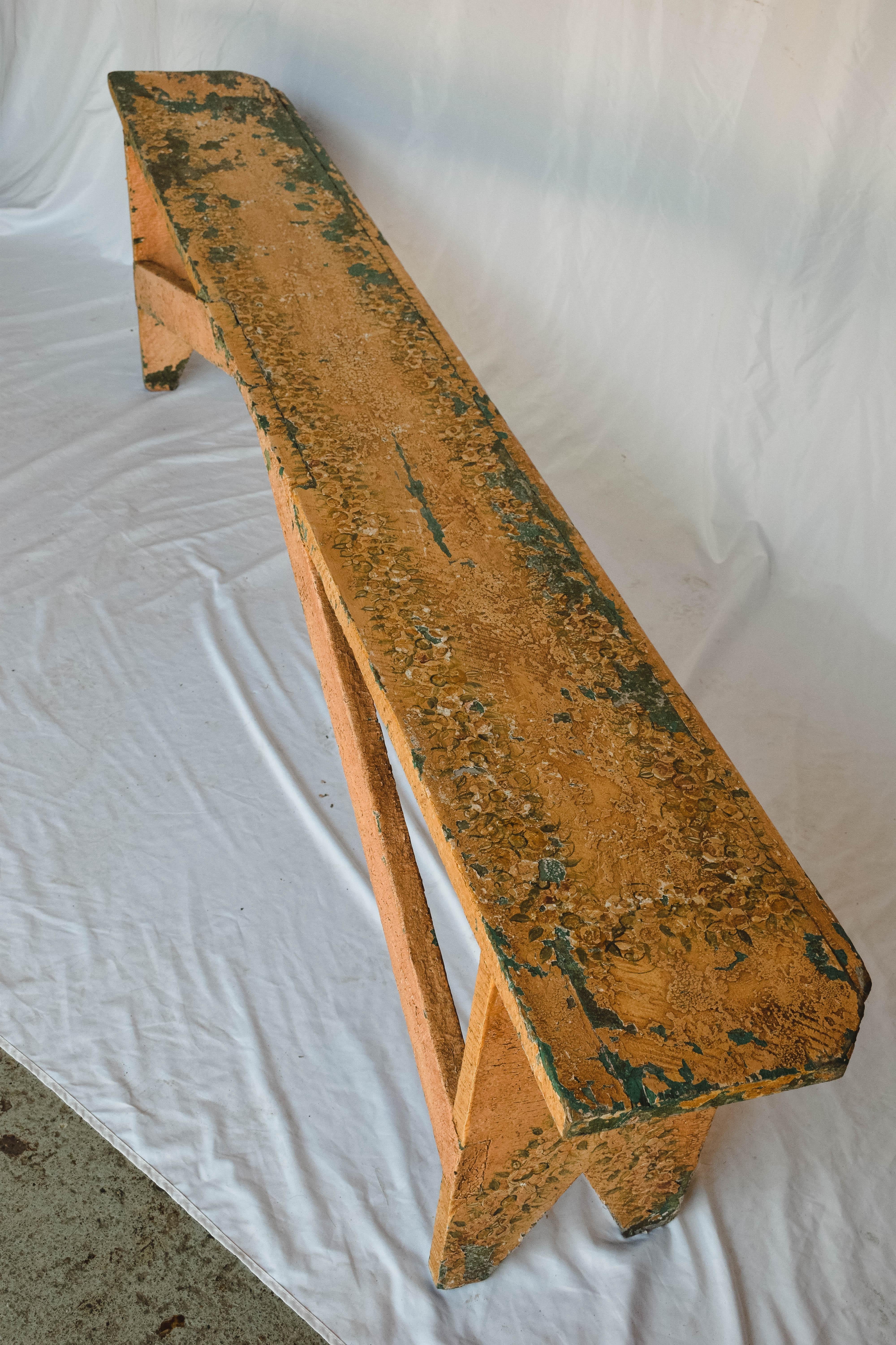 American Rustic Painted Bench For Sale