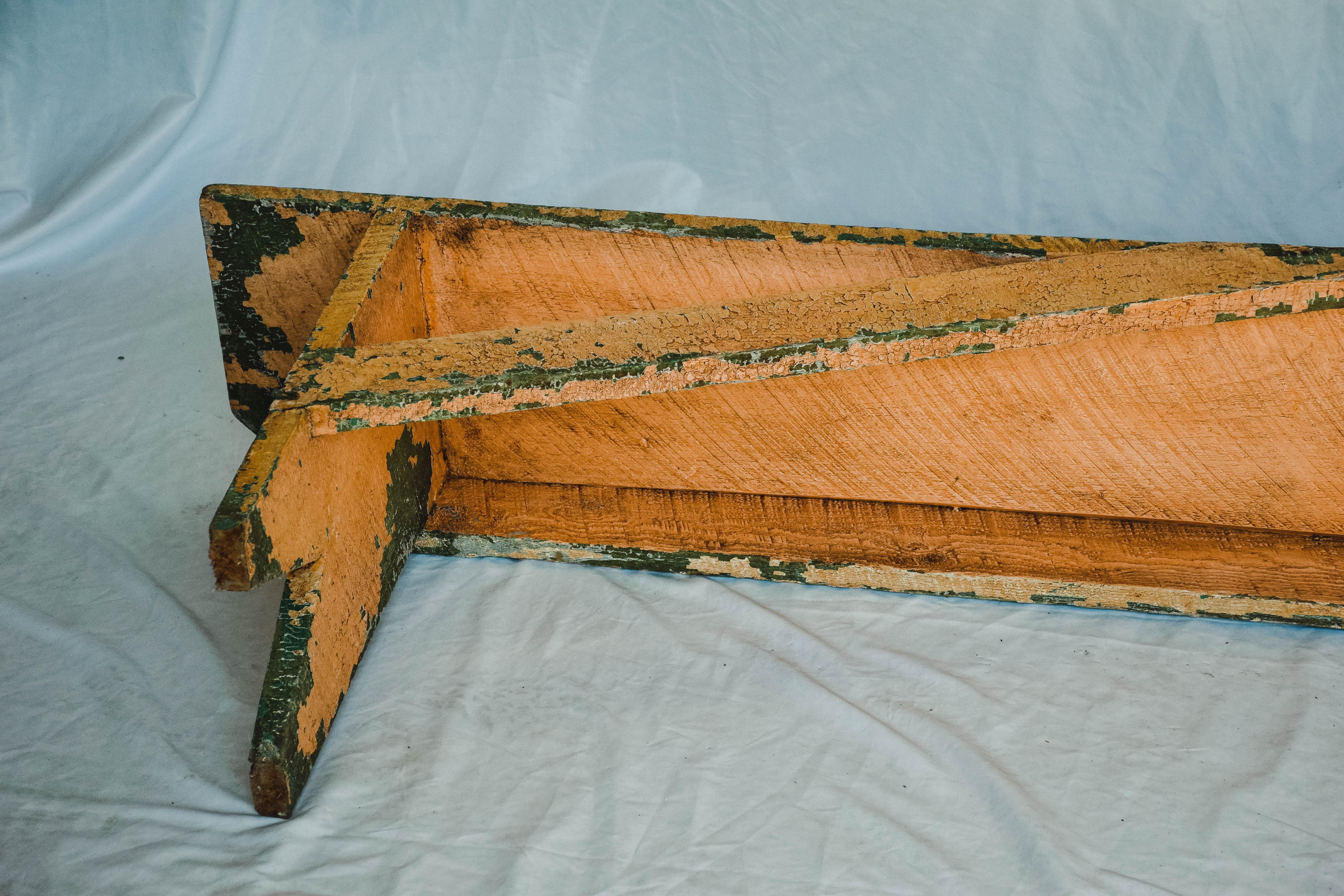 Contemporary Rustic Painted Bench For Sale