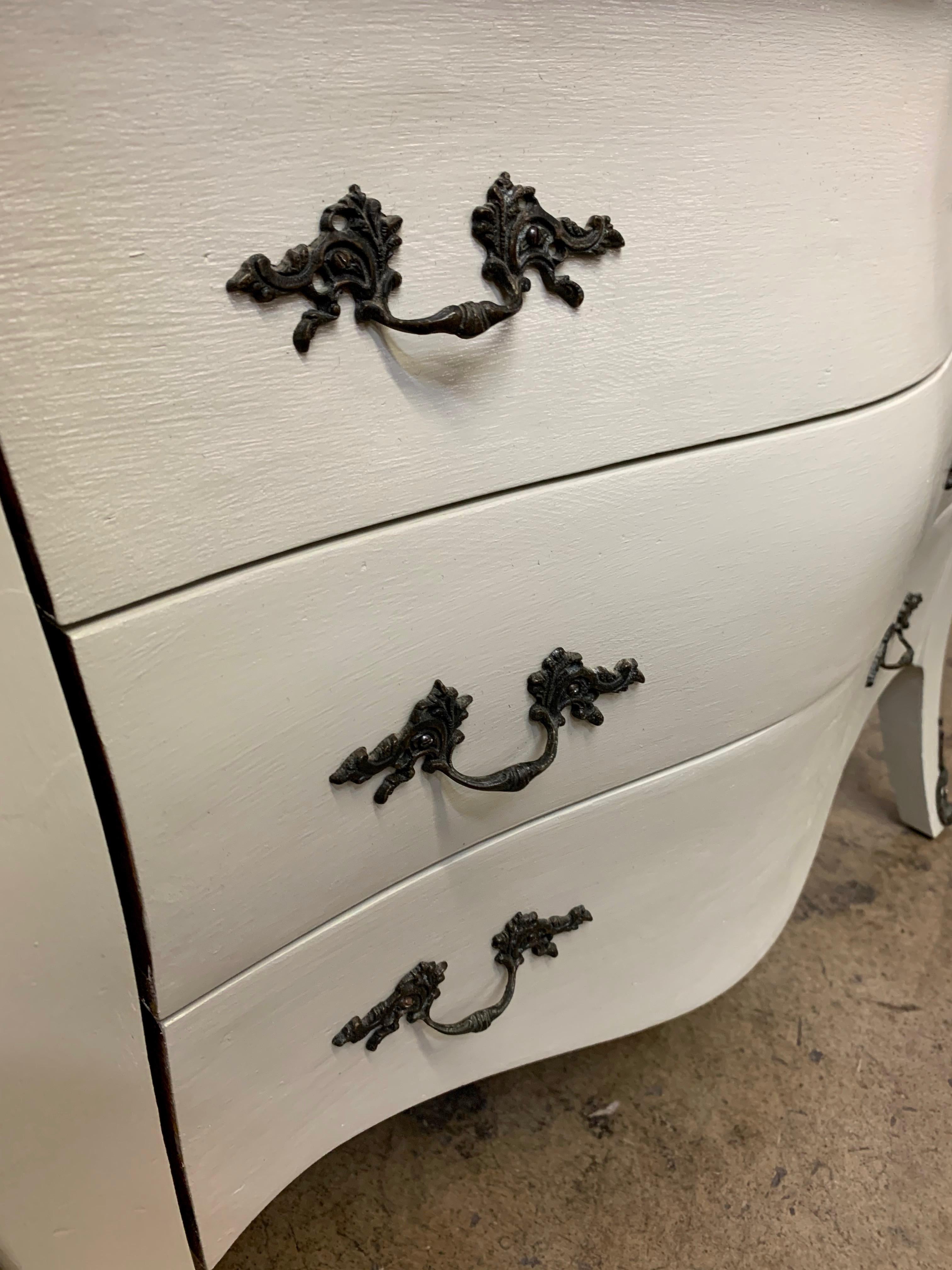 Rustic Painted Bomb'e Commodes For Sale 3