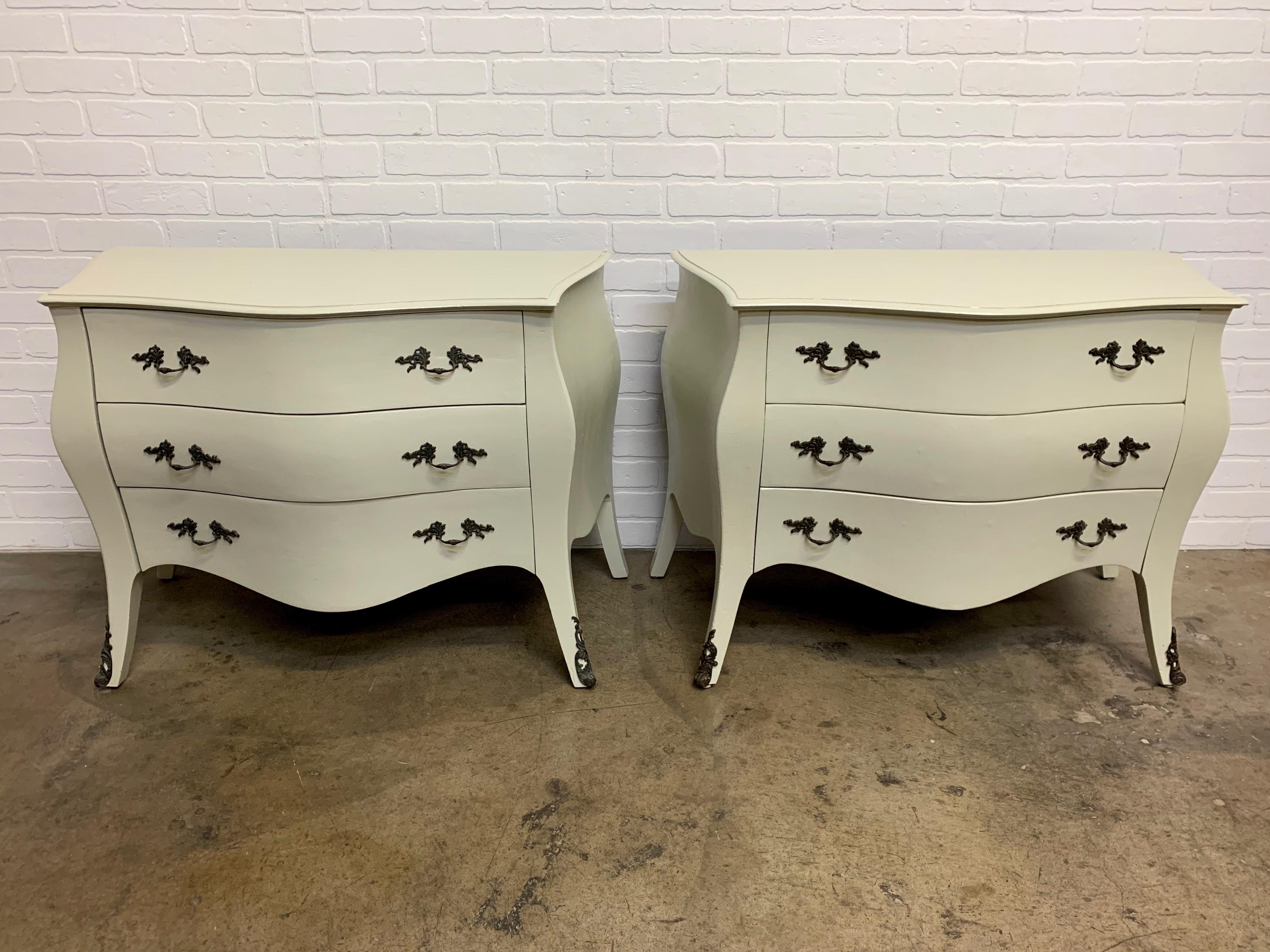 Made in Italy 1950's These were recently hand painted to add to the rustic look in a light green grey.