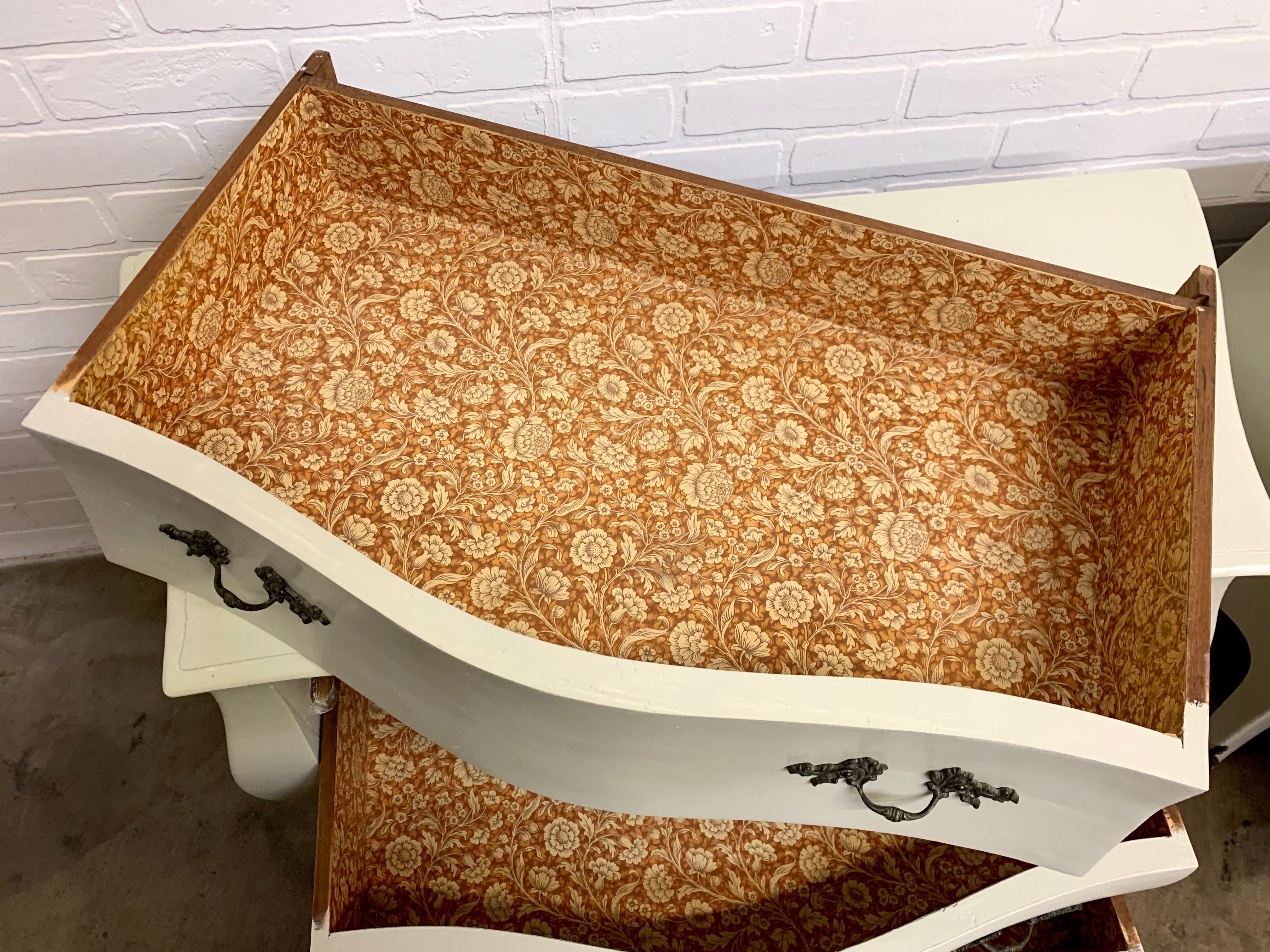 Rustic Painted Bomb'e Commodes In Good Condition For Sale In Denton, TX