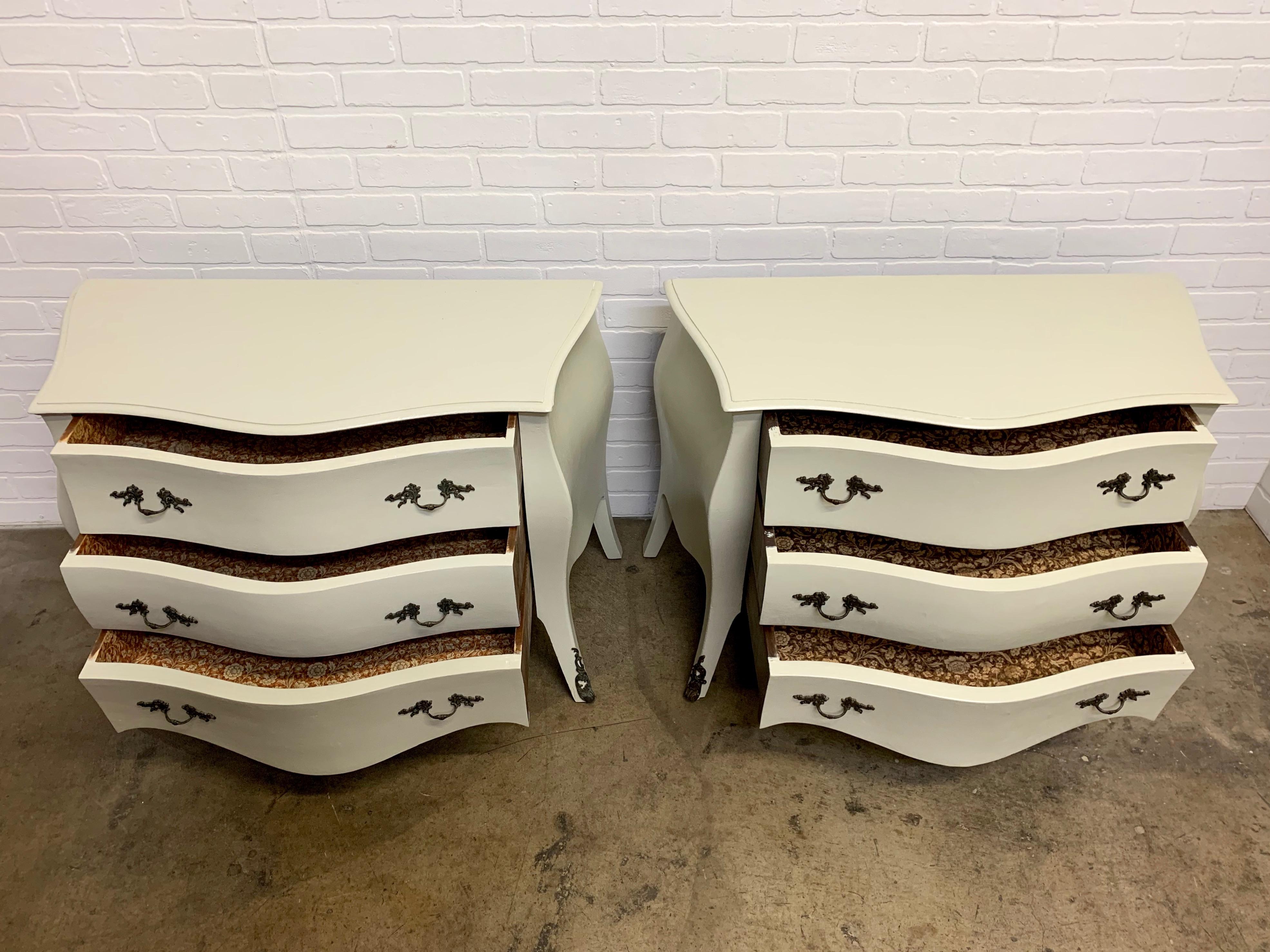 Wood Rustic Painted Bomb'e Commodes For Sale