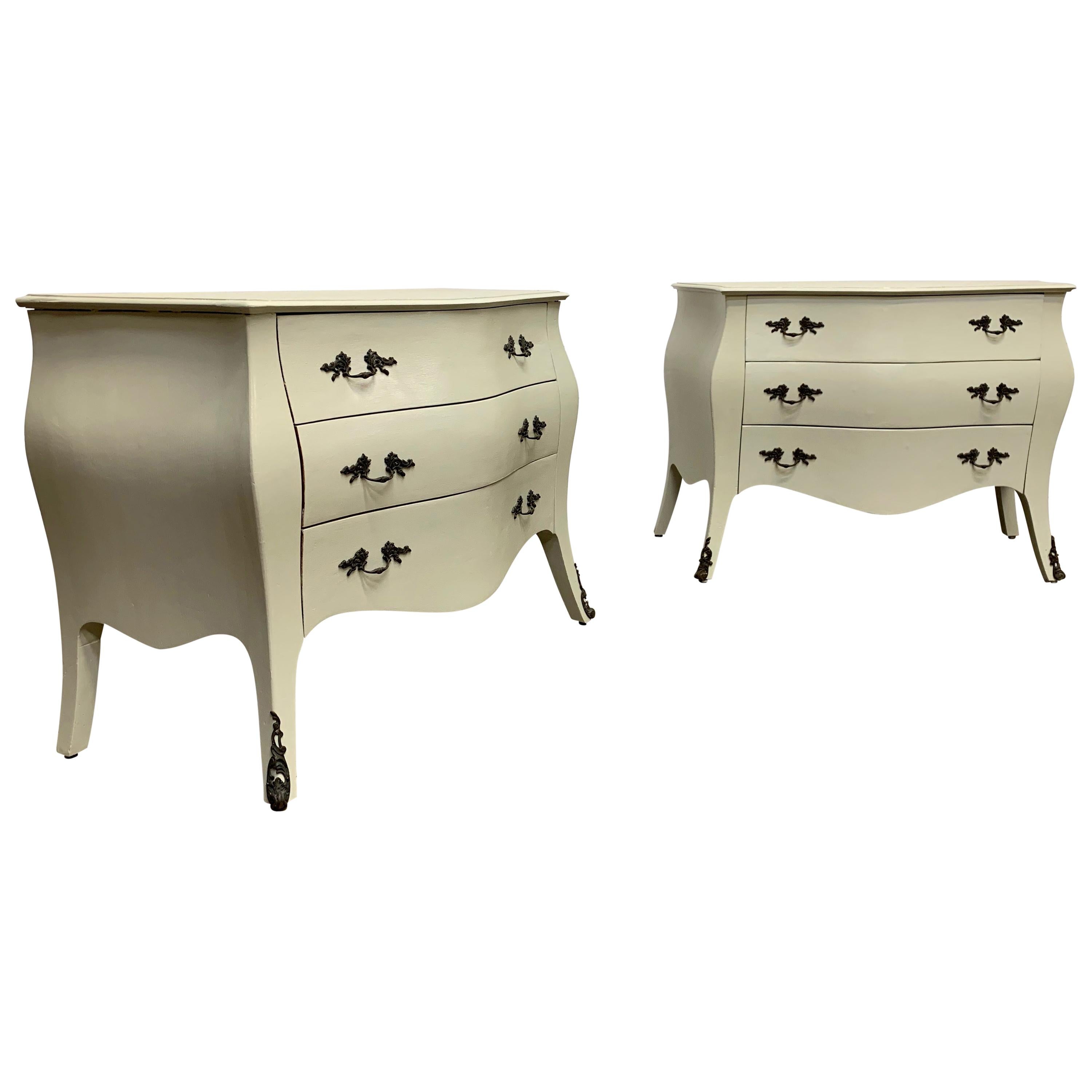 Rustic Painted Bomb'e Commodes