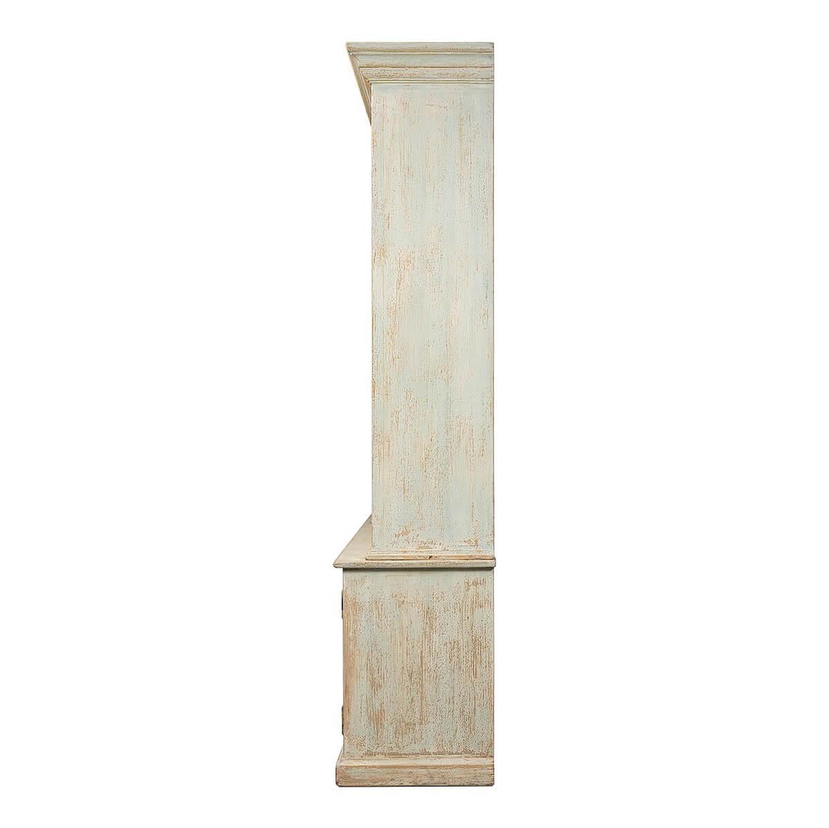 Wood Rustic Painted Bookcase For Sale
