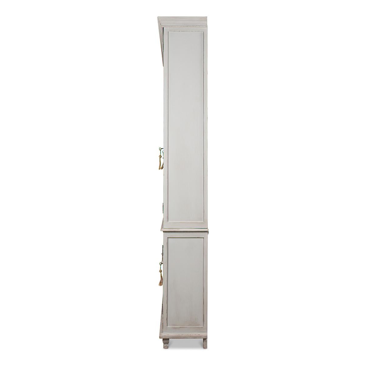 Glass Rustic Painted Bookcase
