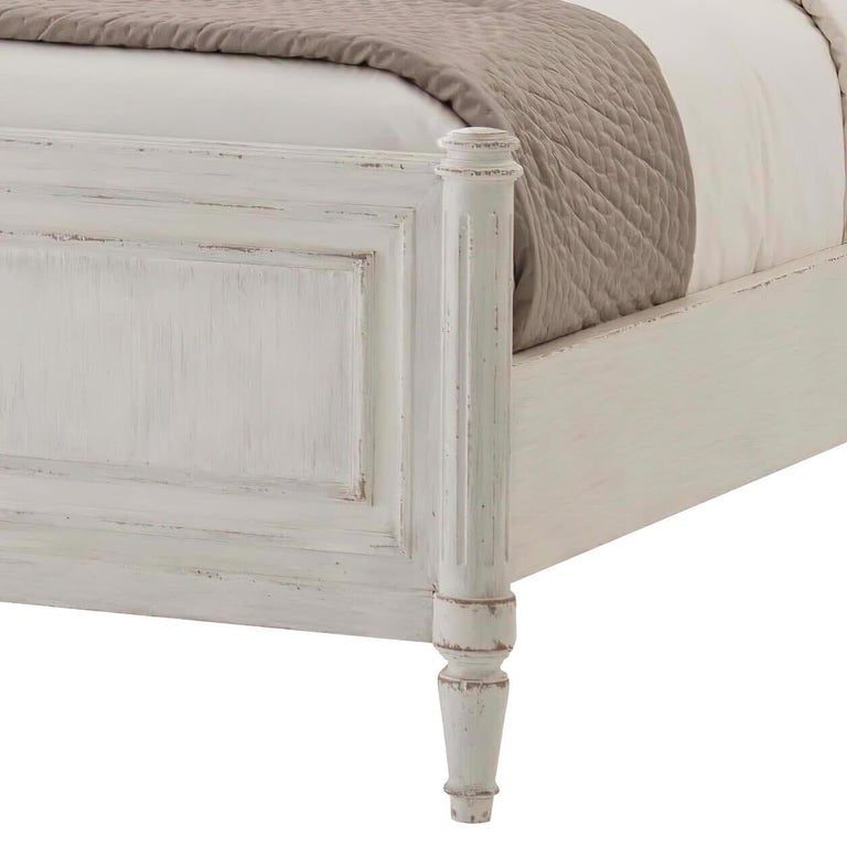 Rustic Painted Four Post King Bed For Sale at 1stDibs