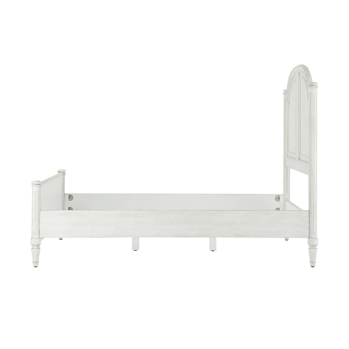Contemporary Rustic Painted Four Post Queen Bed For Sale