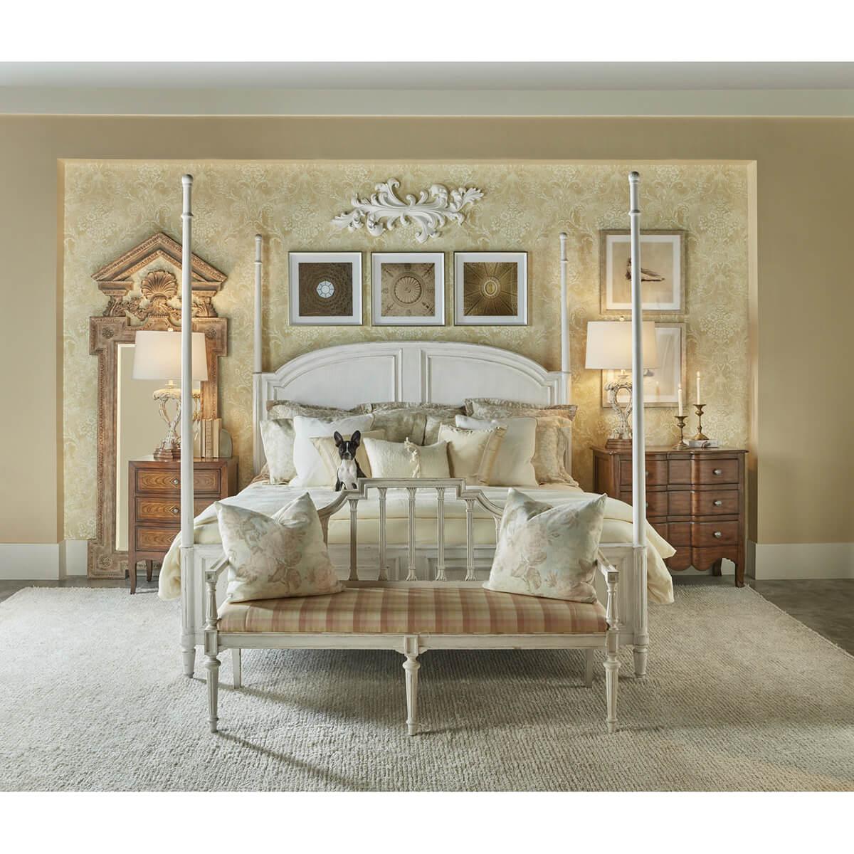 Rustic Painted Four Post Queen Bed For Sale 1