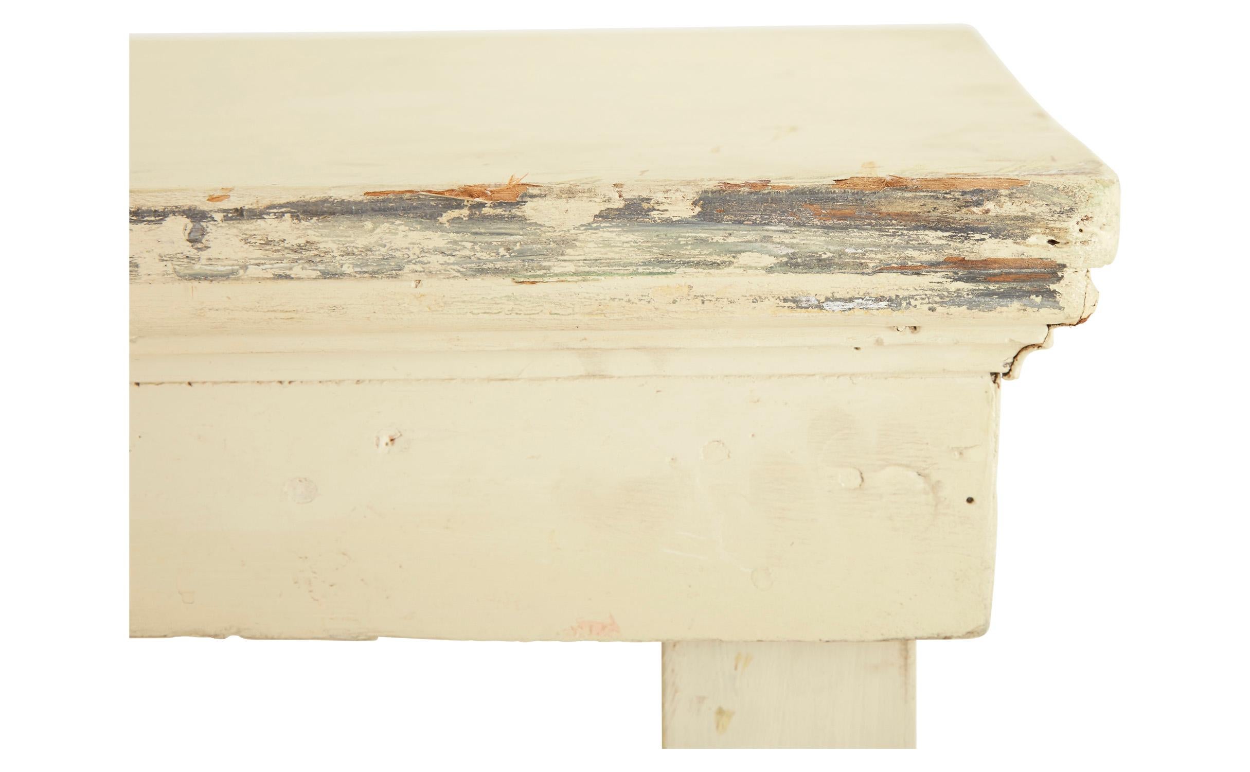 20th Century Rustic Painted Harvest Table