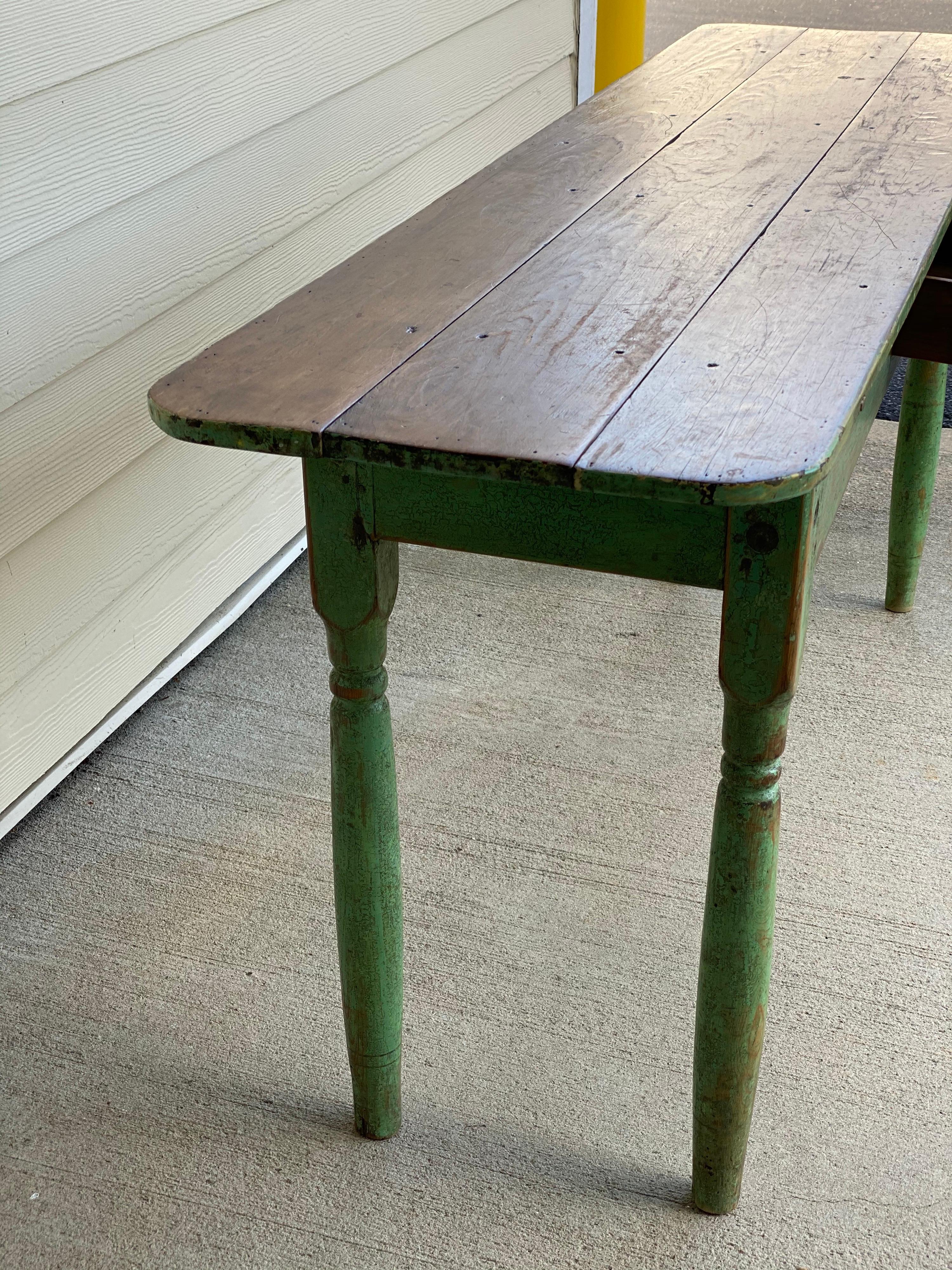 Rustic Painted Narrow Console Table 6