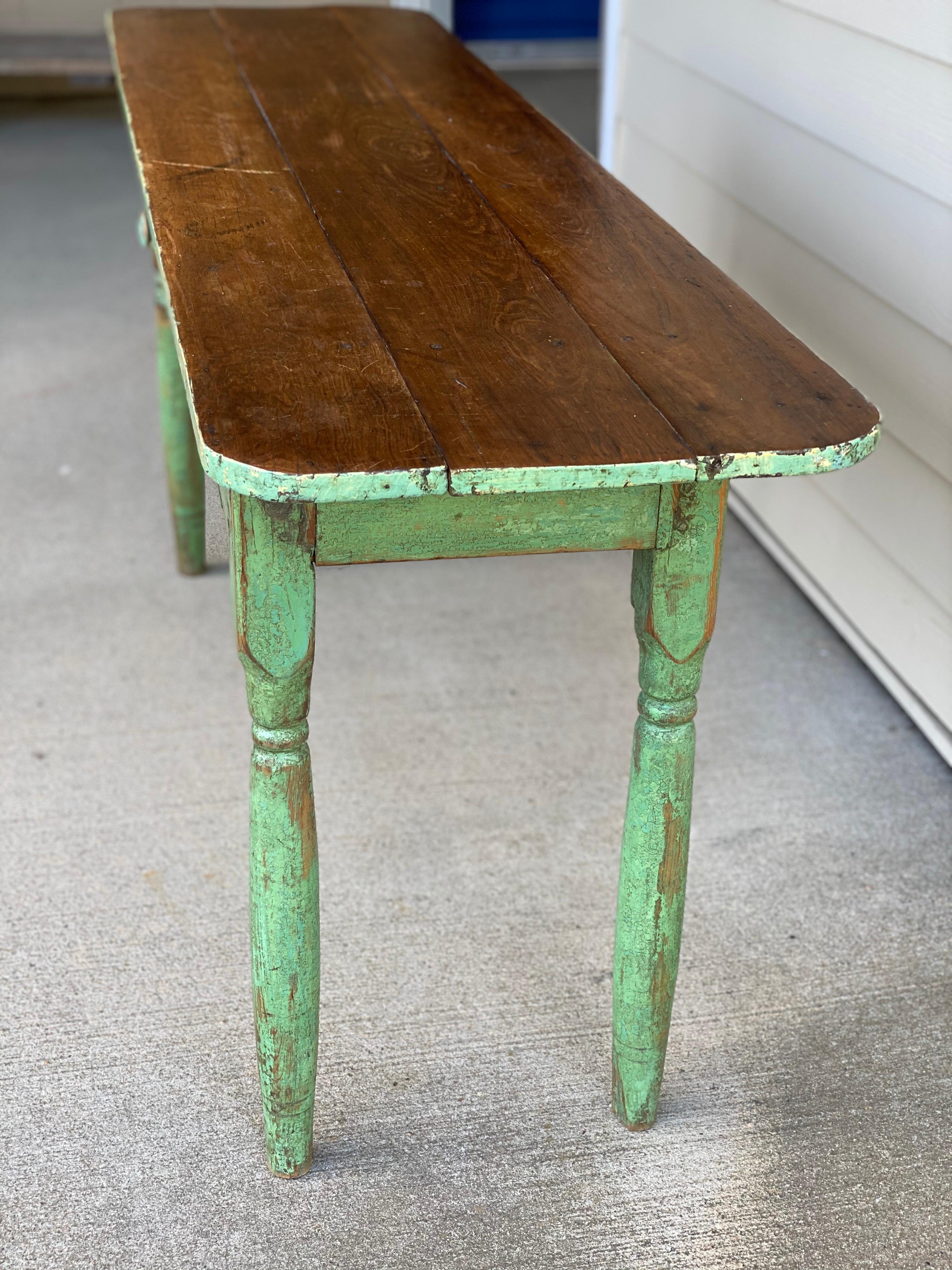 Rustic Painted Narrow Console Table 7
