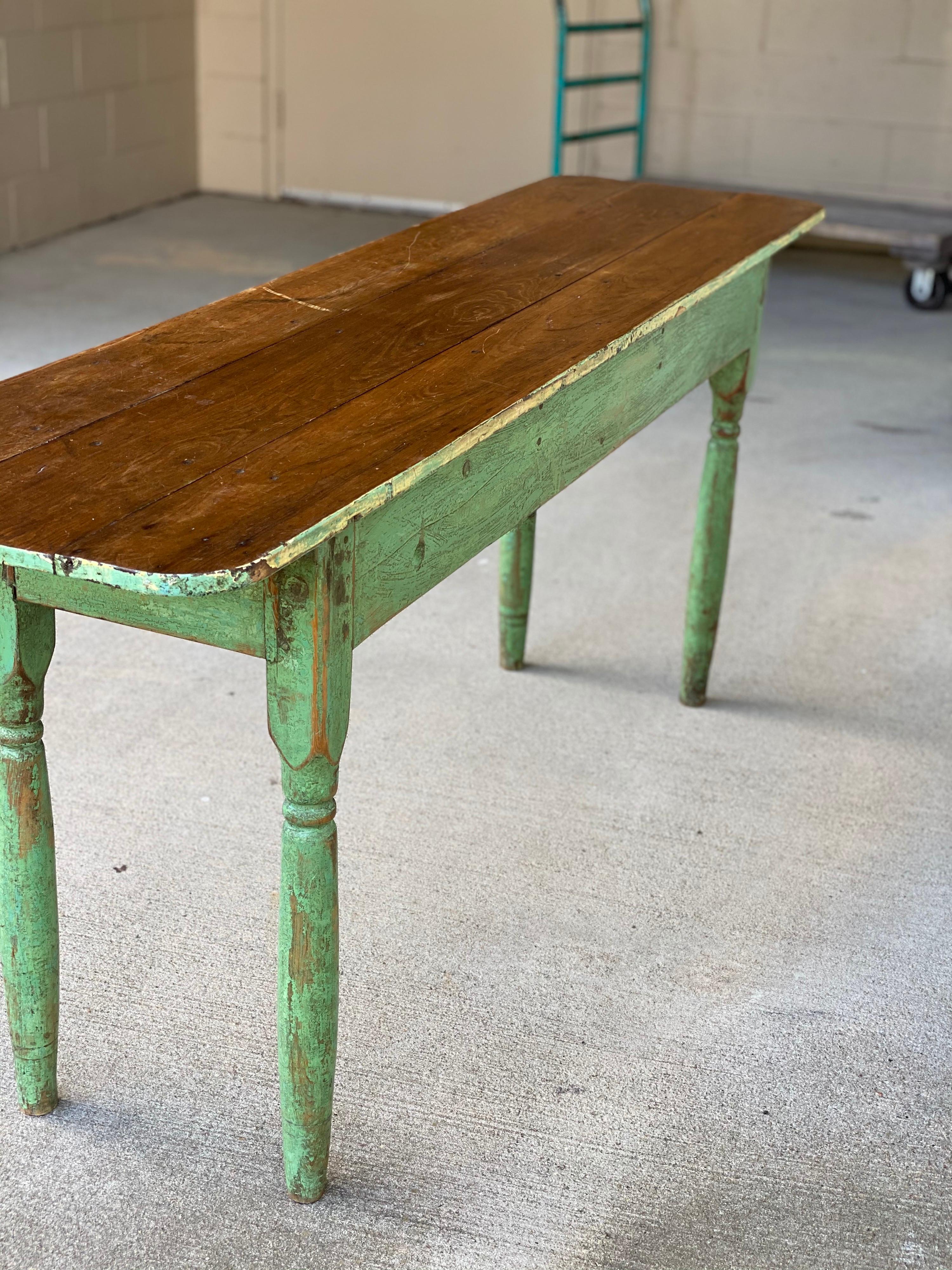 Rustic Painted Narrow Console Table 8