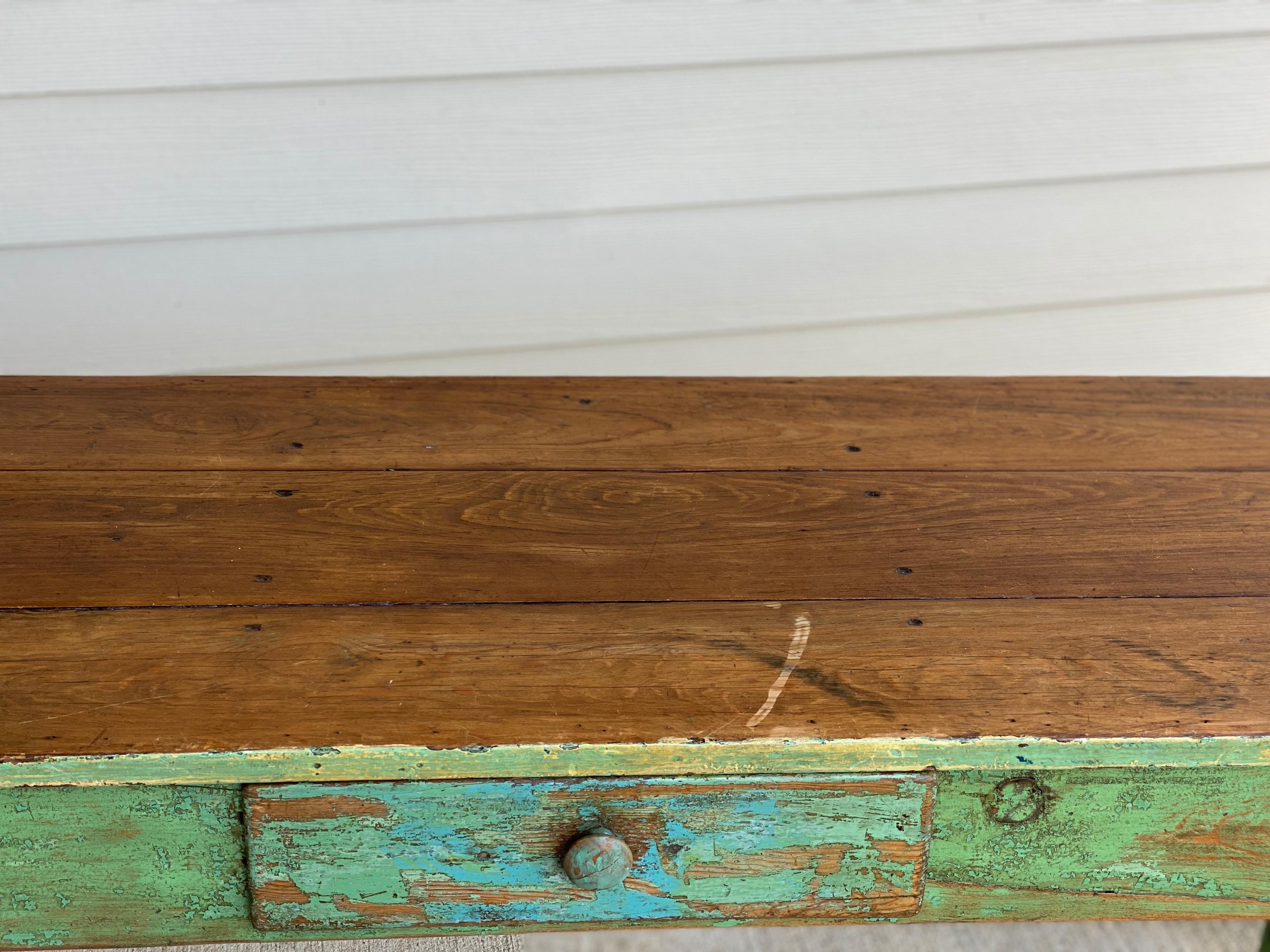 Rustic Painted Narrow Console Table 10