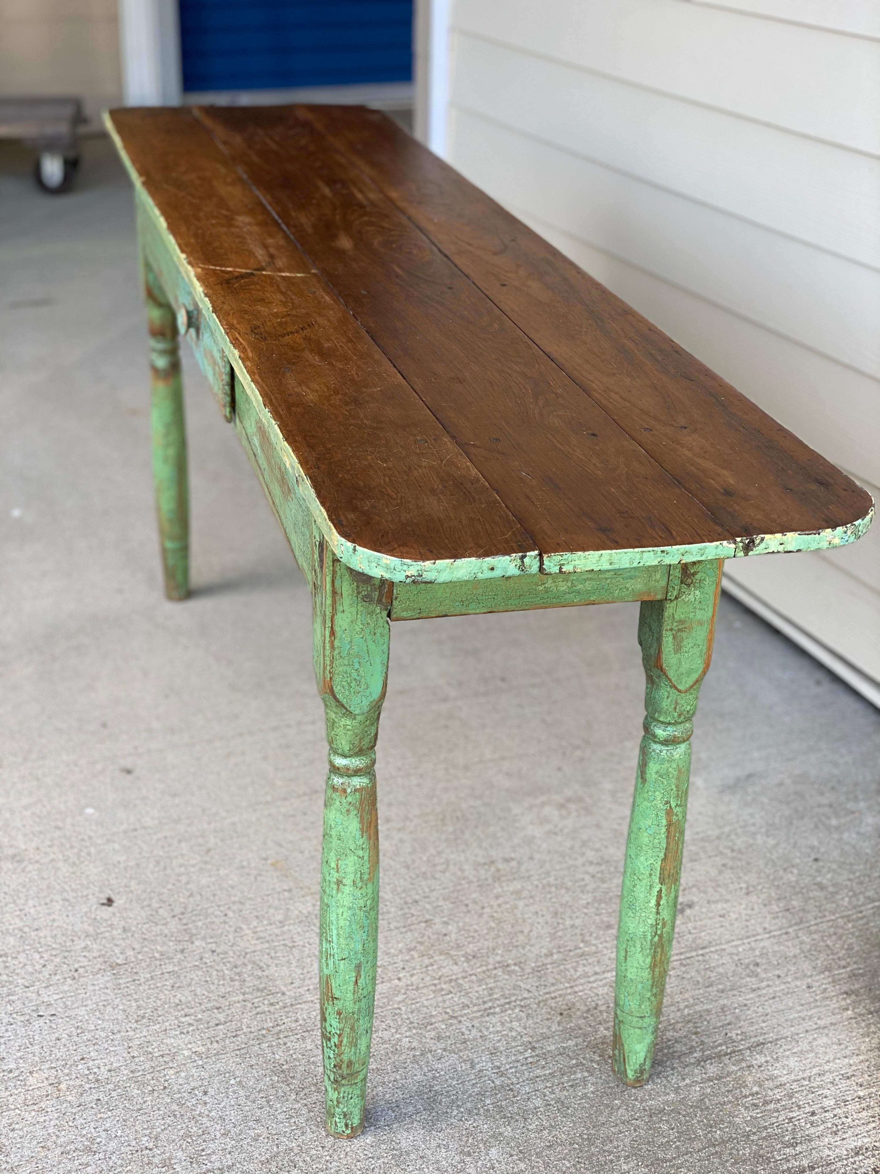 Rustic Painted Narrow Console Table 11