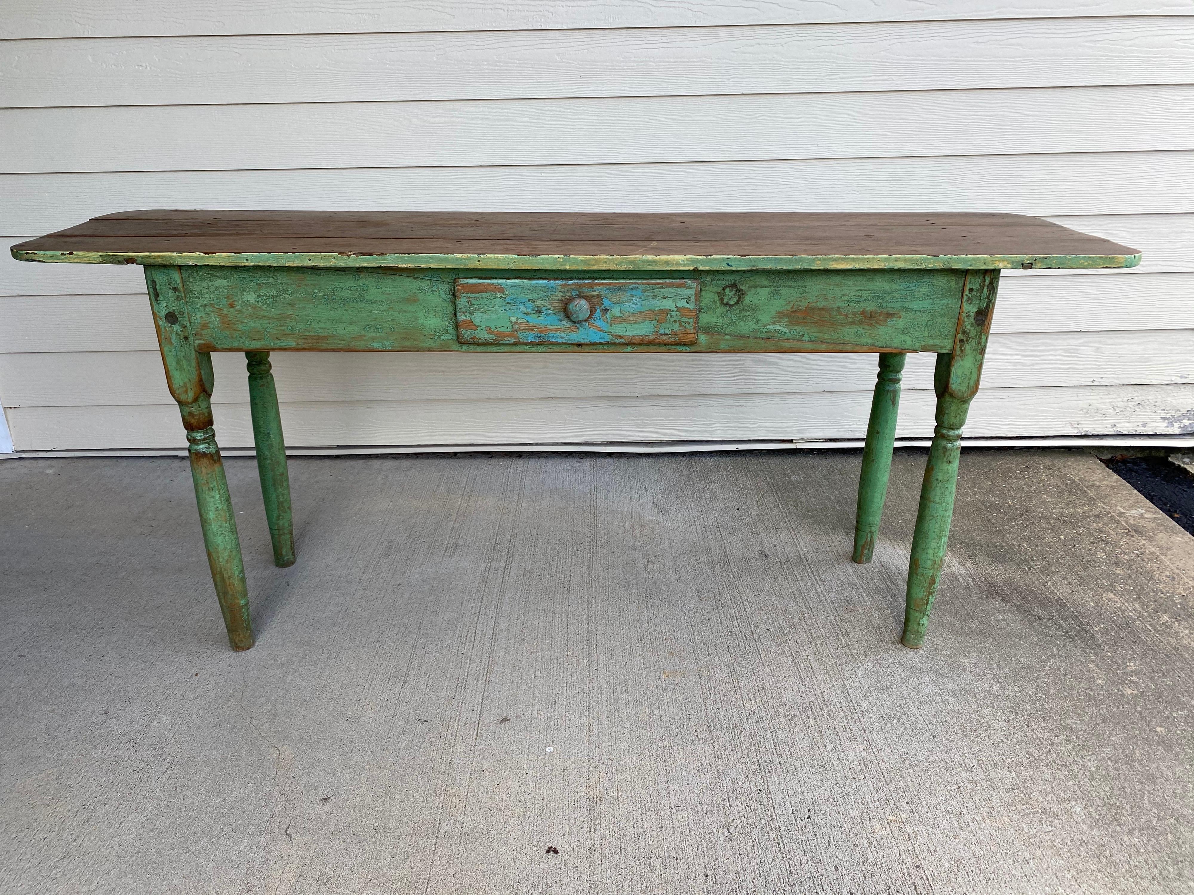 American Rustic Painted Narrow Console Table