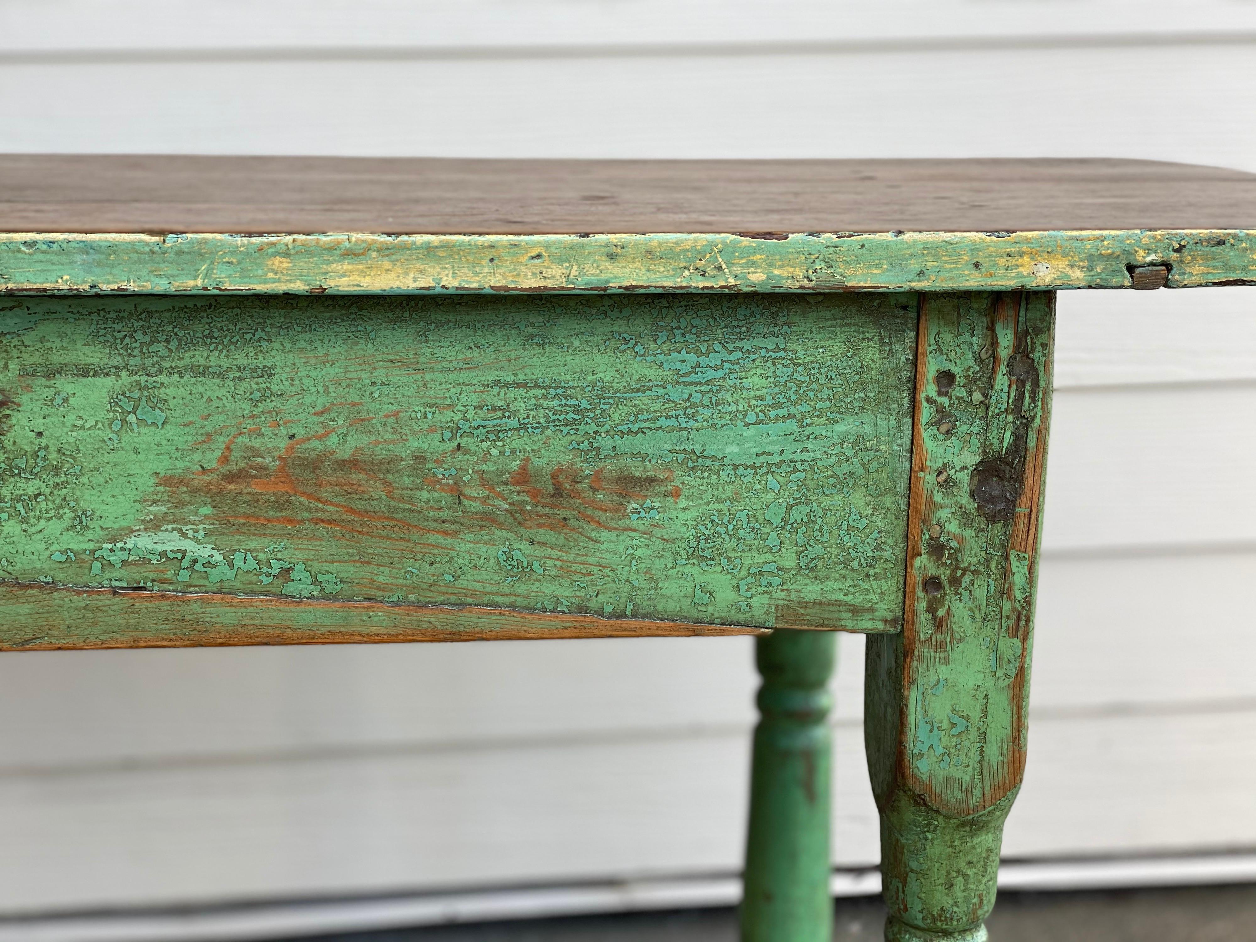 Rustic Painted Narrow Console Table 3