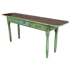 Rustic Painted Narrow Console Table