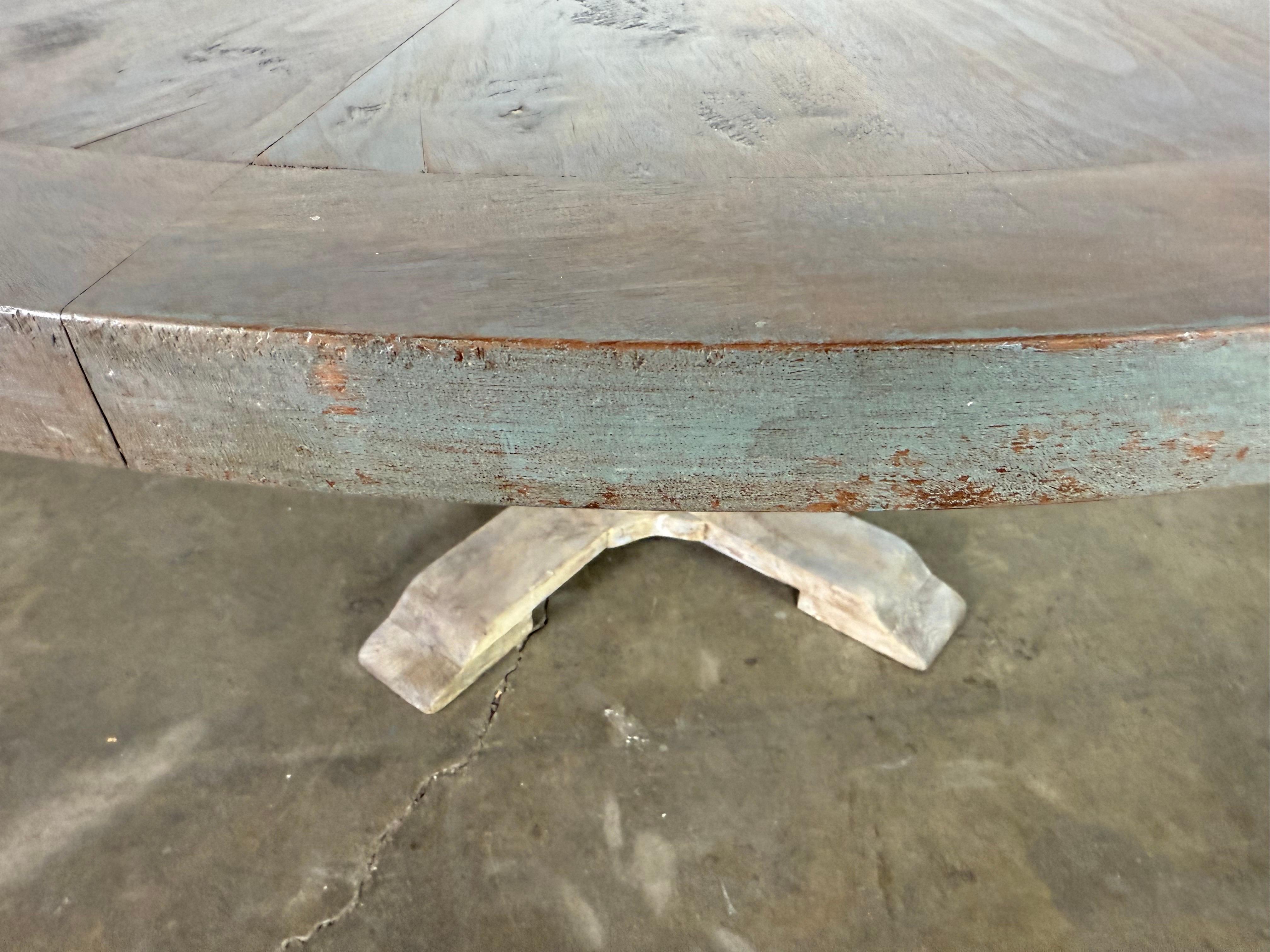 XIXe siècle Table de salle à manger rustique peinte en vente