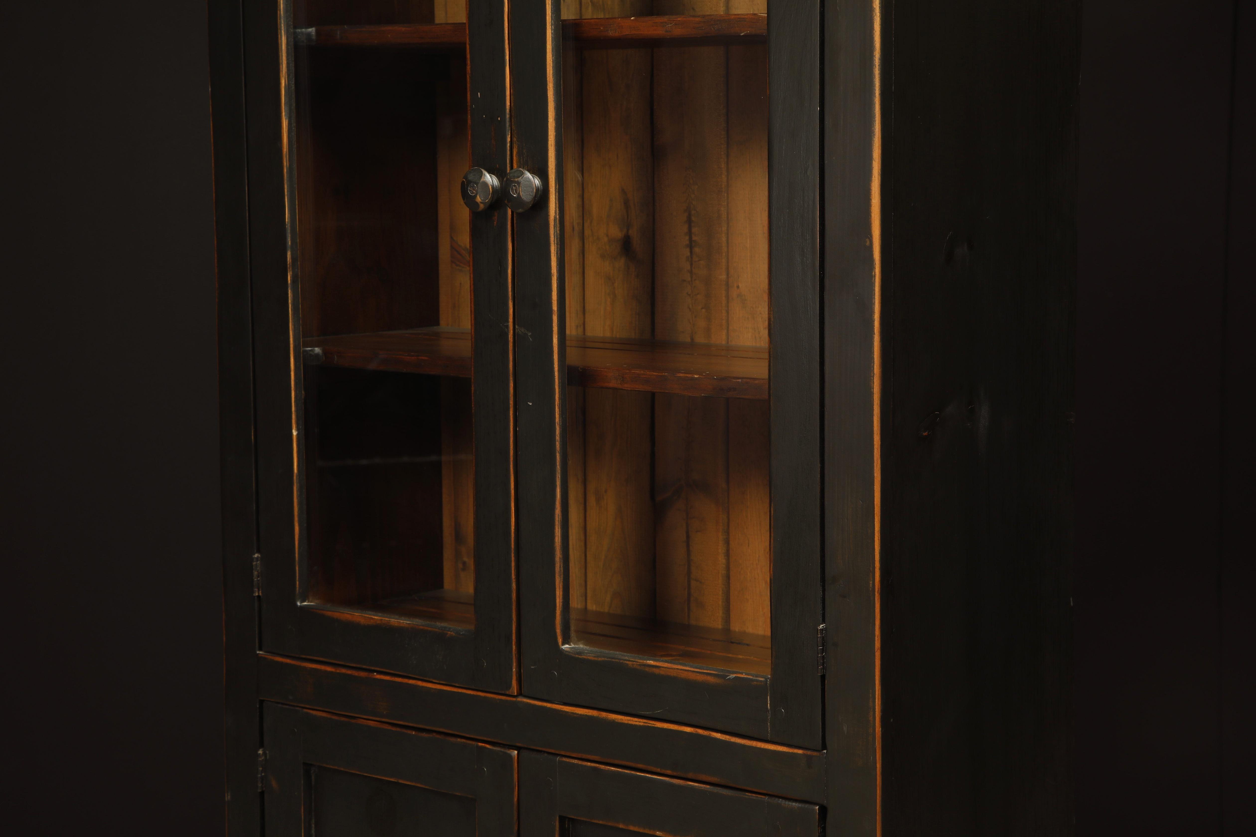 Rustic Painted Pine Cupboard Cabinet 9