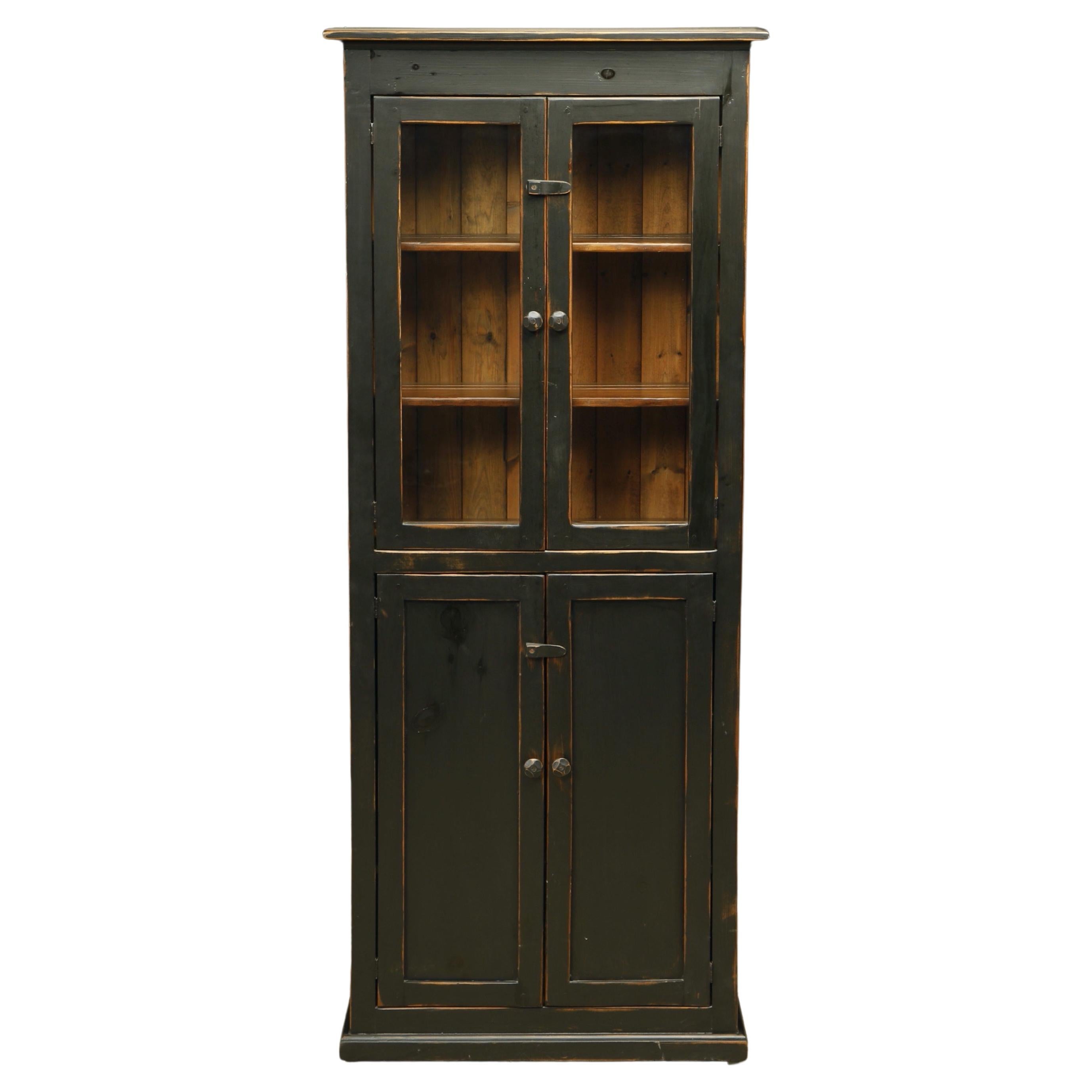 Rustic Painted Pine Cupboard Cabinet