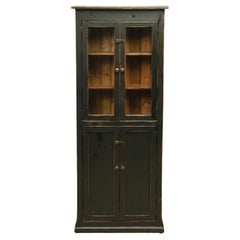 Vintage Rustic Painted Pine Cupboard Cabinet