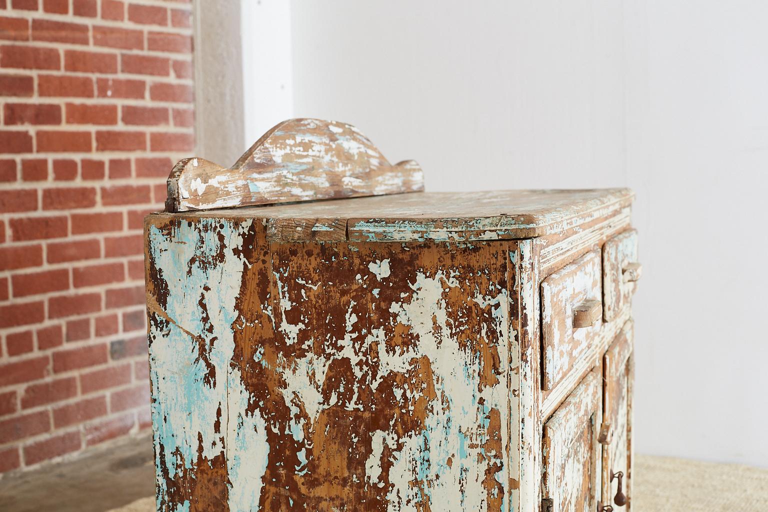 Rustic Painted Pine Server or Sideboard 12