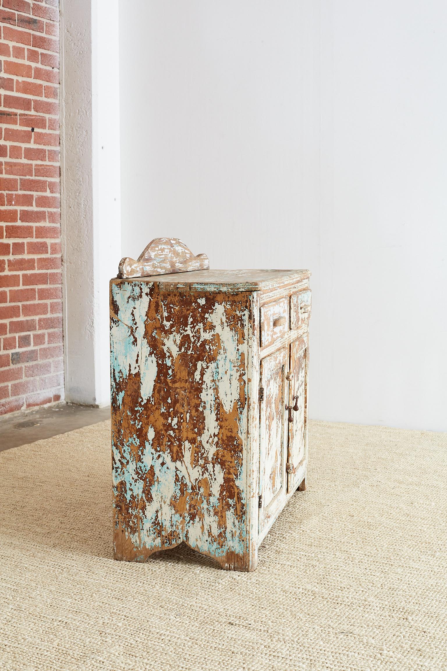 20th Century Rustic Painted Pine Server or Sideboard