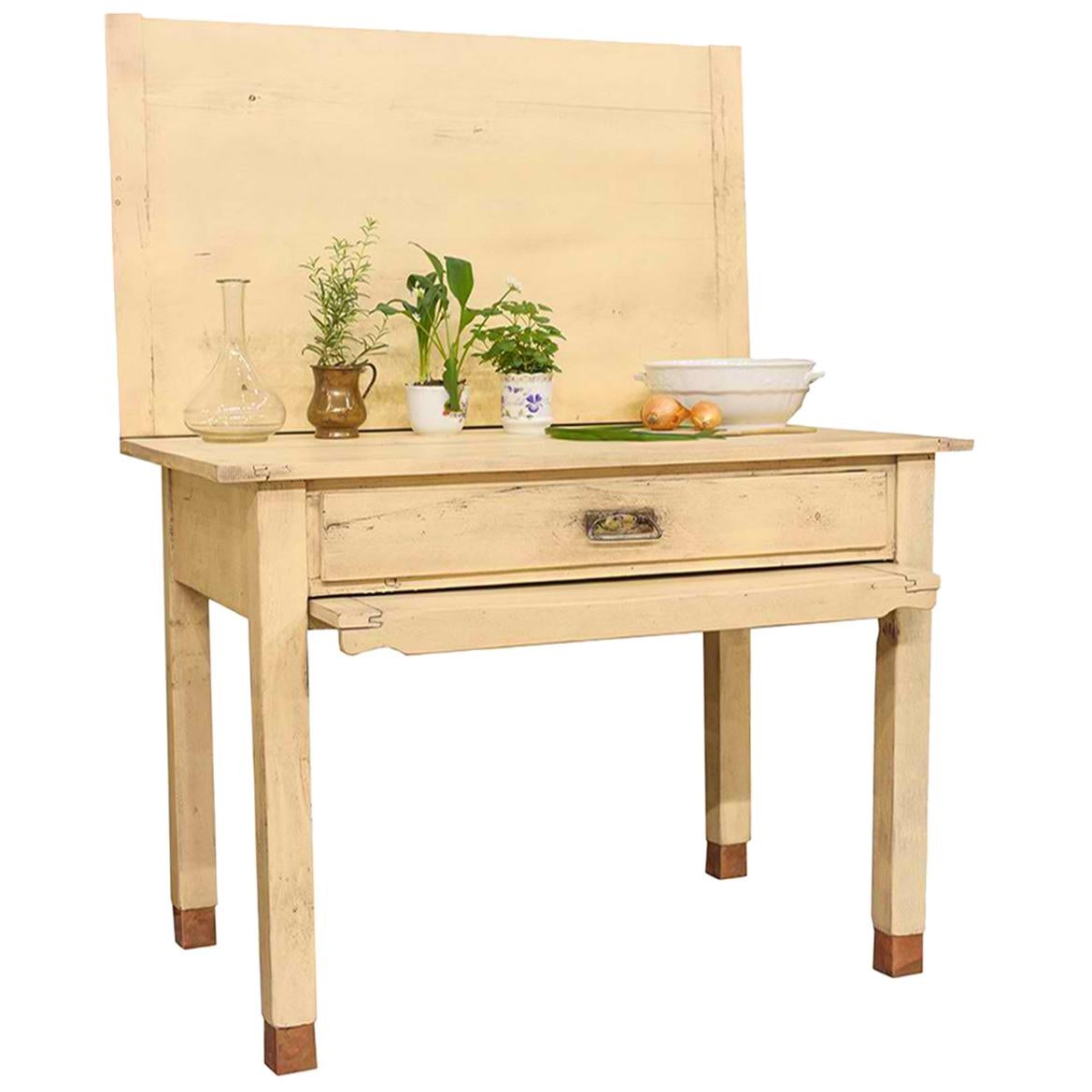 Rustic Painted Pine Table For Sale