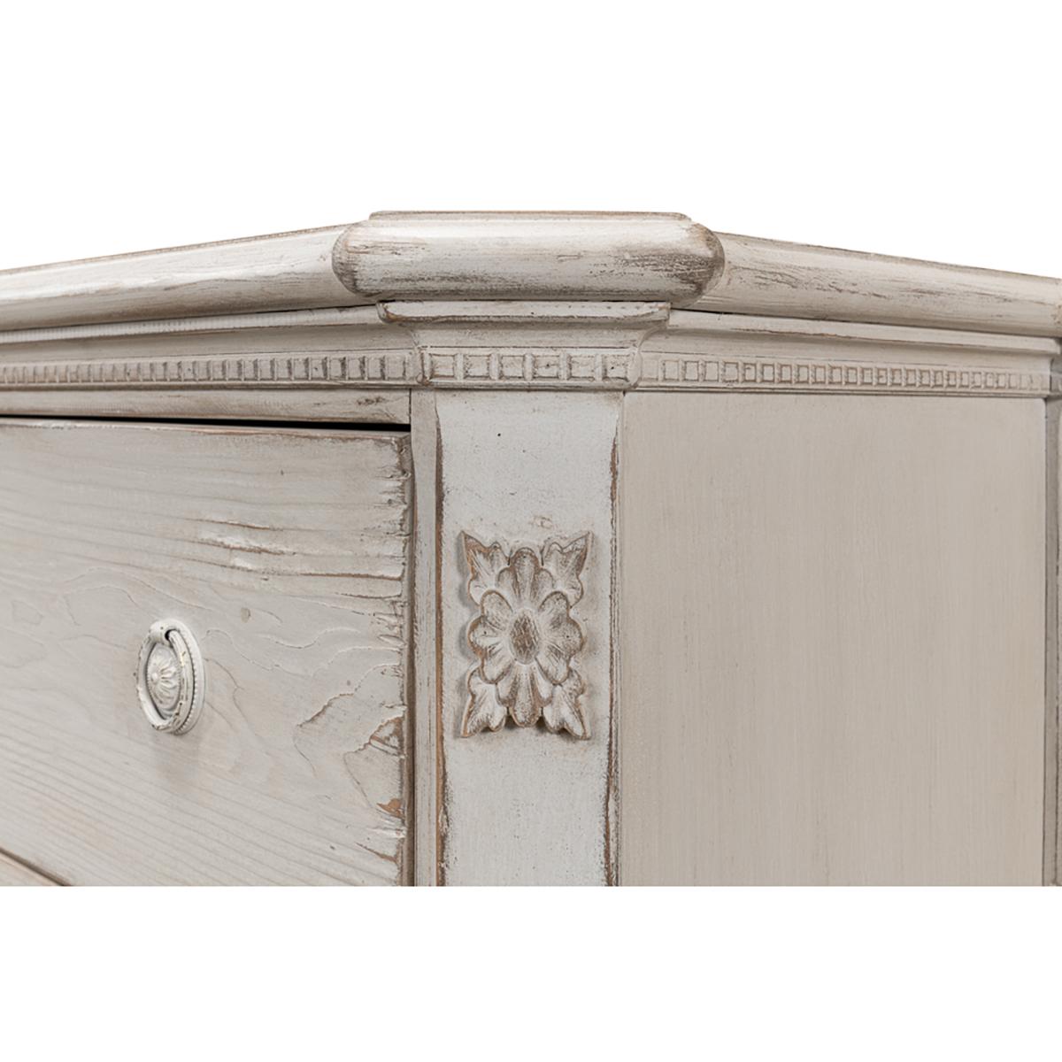Wood Rustic Painted Swedish Commode For Sale