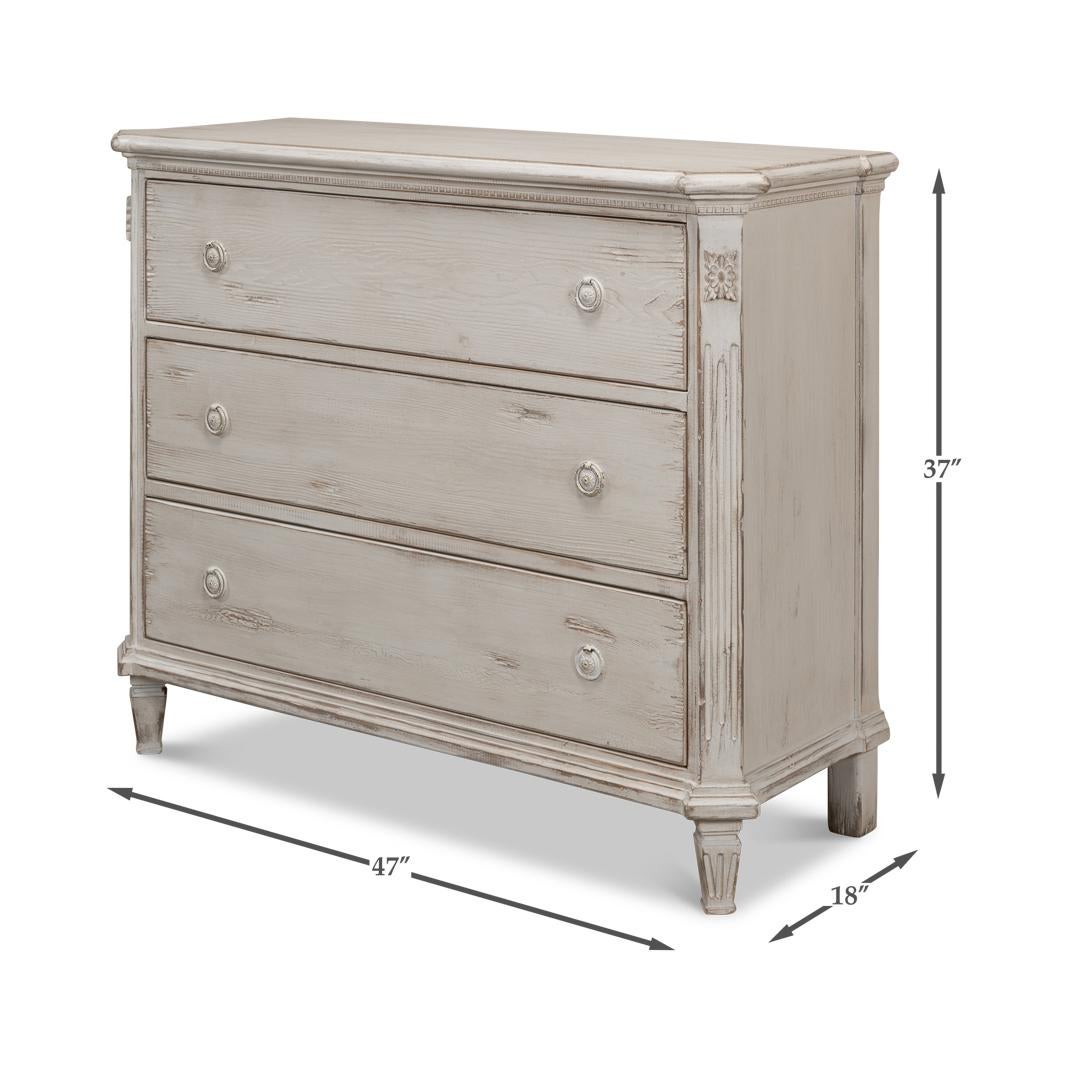 Rustic Painted Swedish Commode For Sale 2