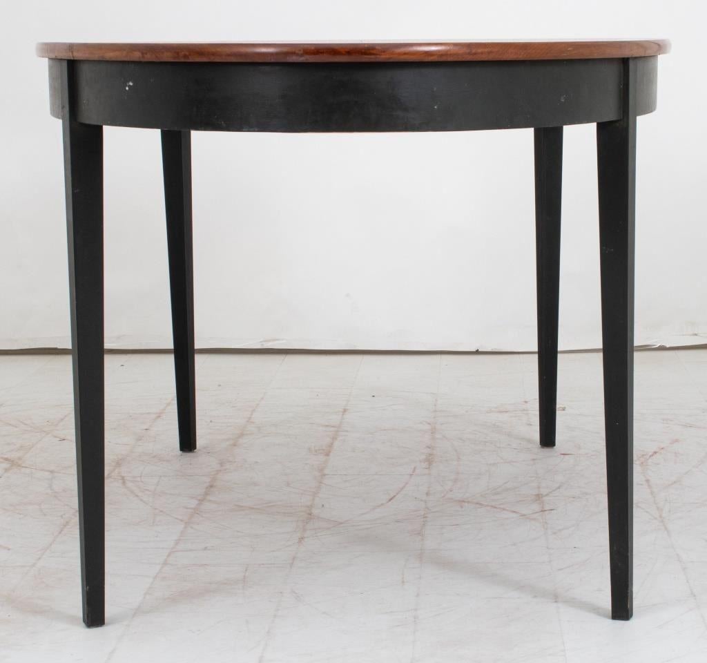 Rustic Painted Wood Ovoid Dining Table For Sale 3