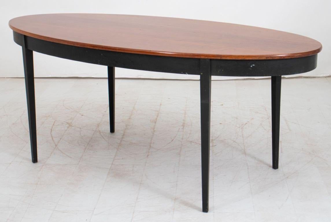 Rustic Painted Wood Ovoid Dining Table For Sale 4