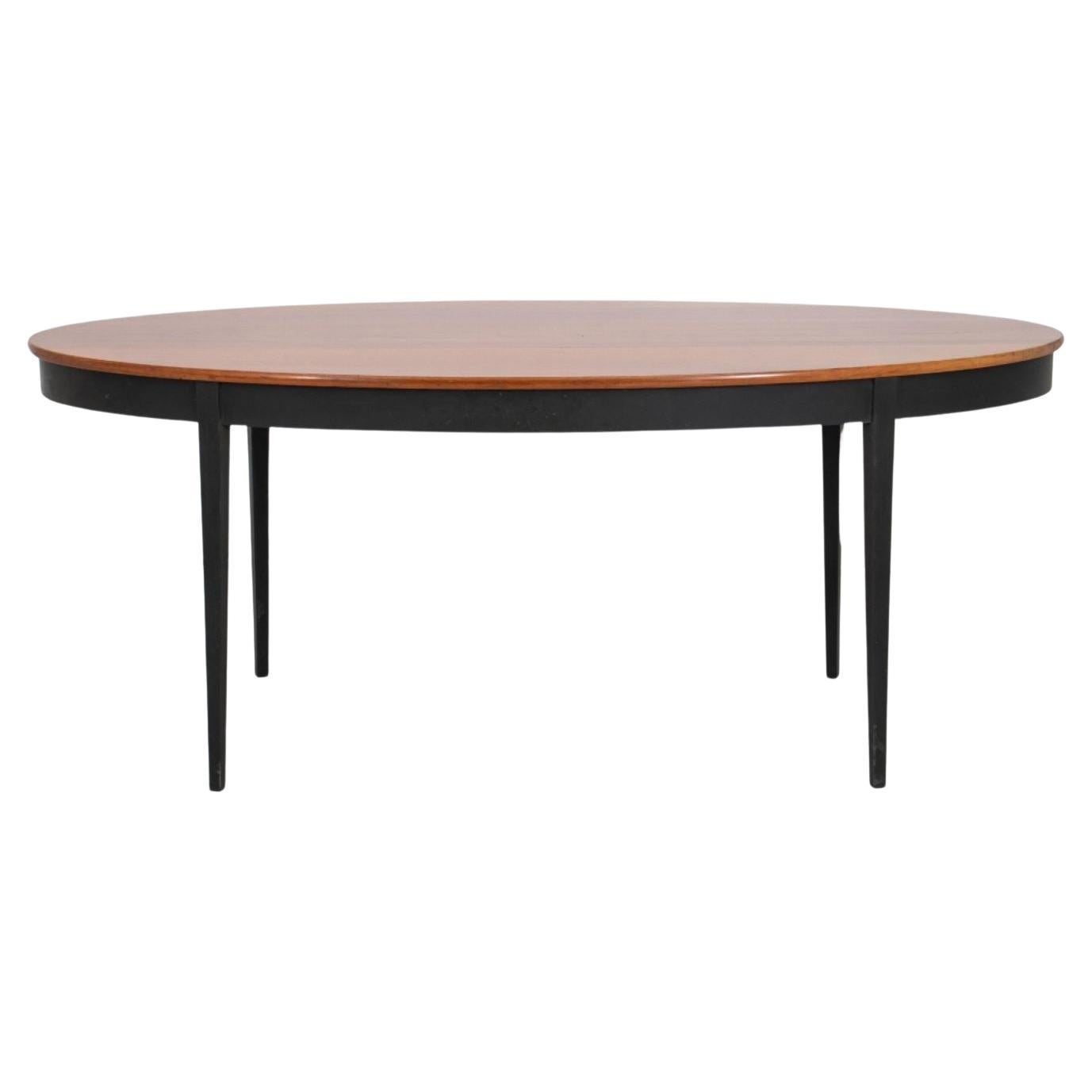 Rustic Painted Wood Ovoid Dining Table For Sale