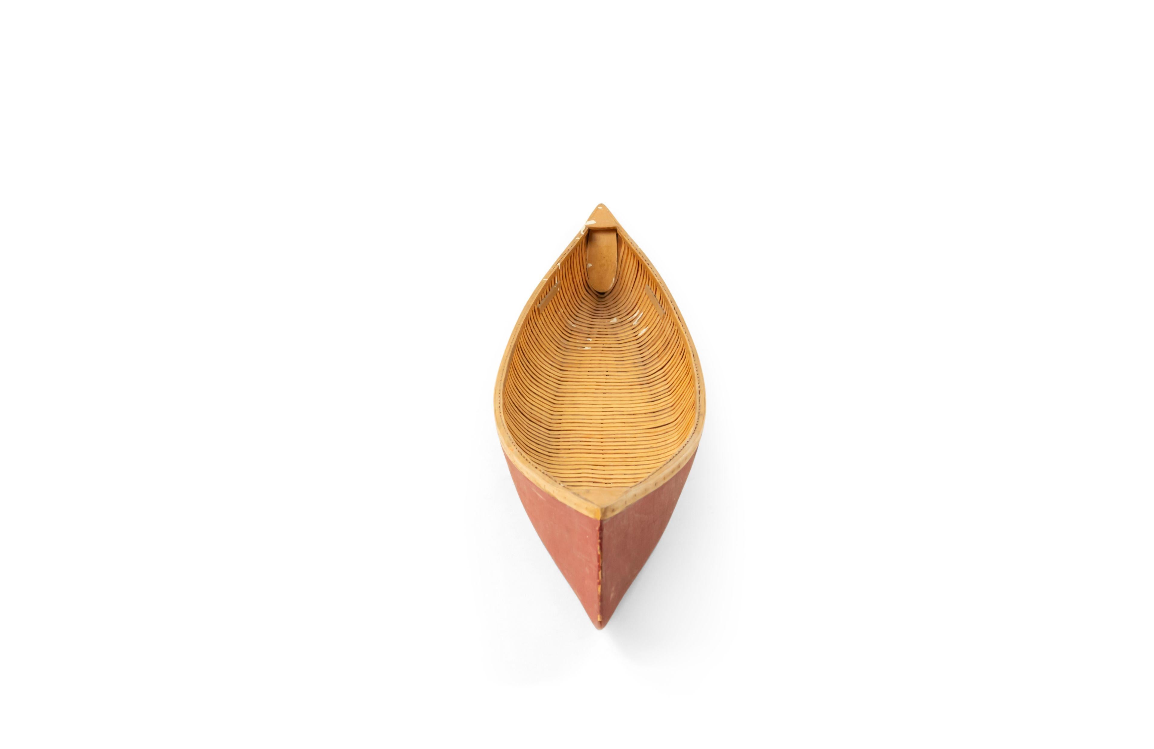Rustic Painted Wooden Canoe Model 1