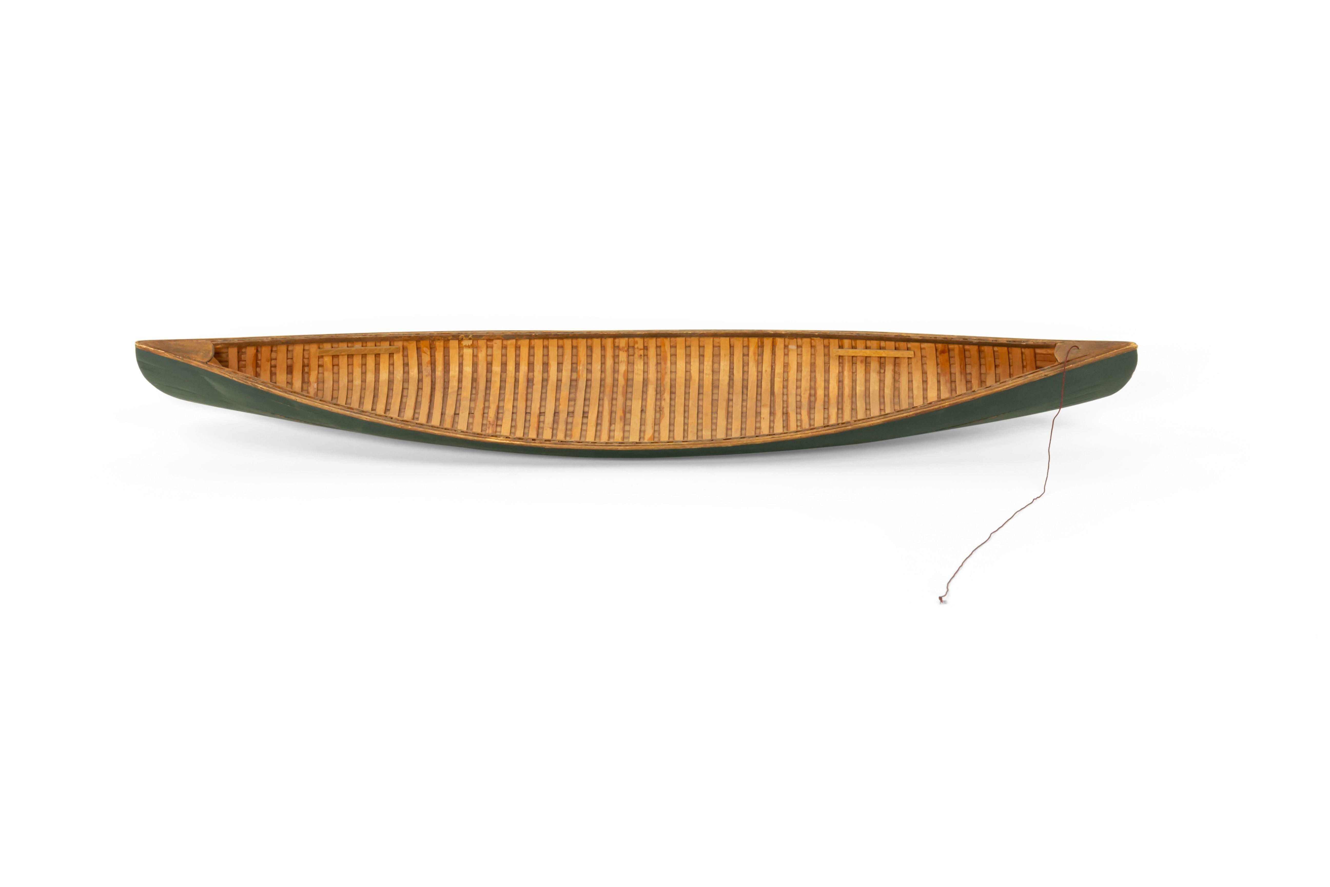 Rustic Painted Wooden Canoe Model For Sale 2