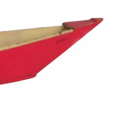 Rustic Painted Wooden Rowboat Model